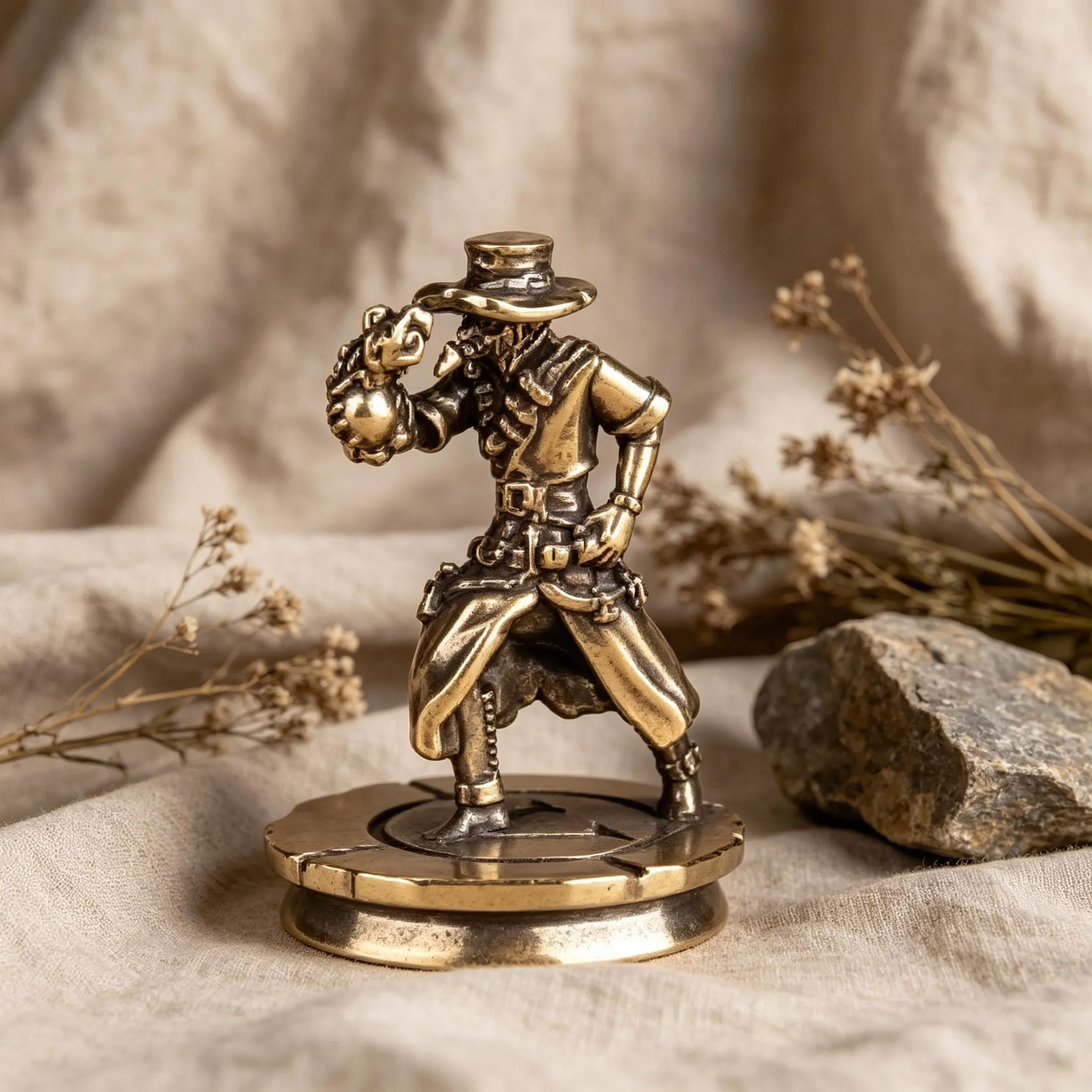 Handcrafted Brass Pirate Figurine — Brass figurine image 1