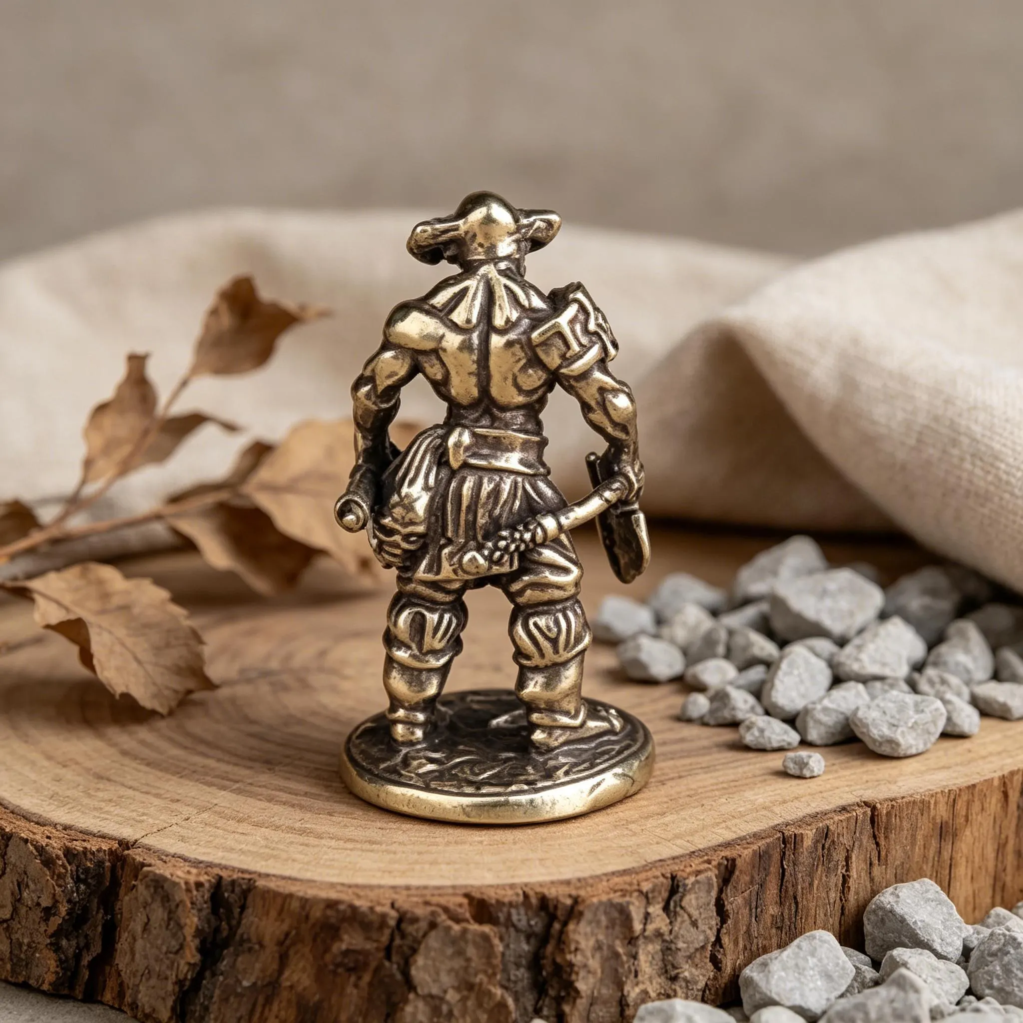 Miniature Handmade Copper Knight Statue — Copper figurine image 3