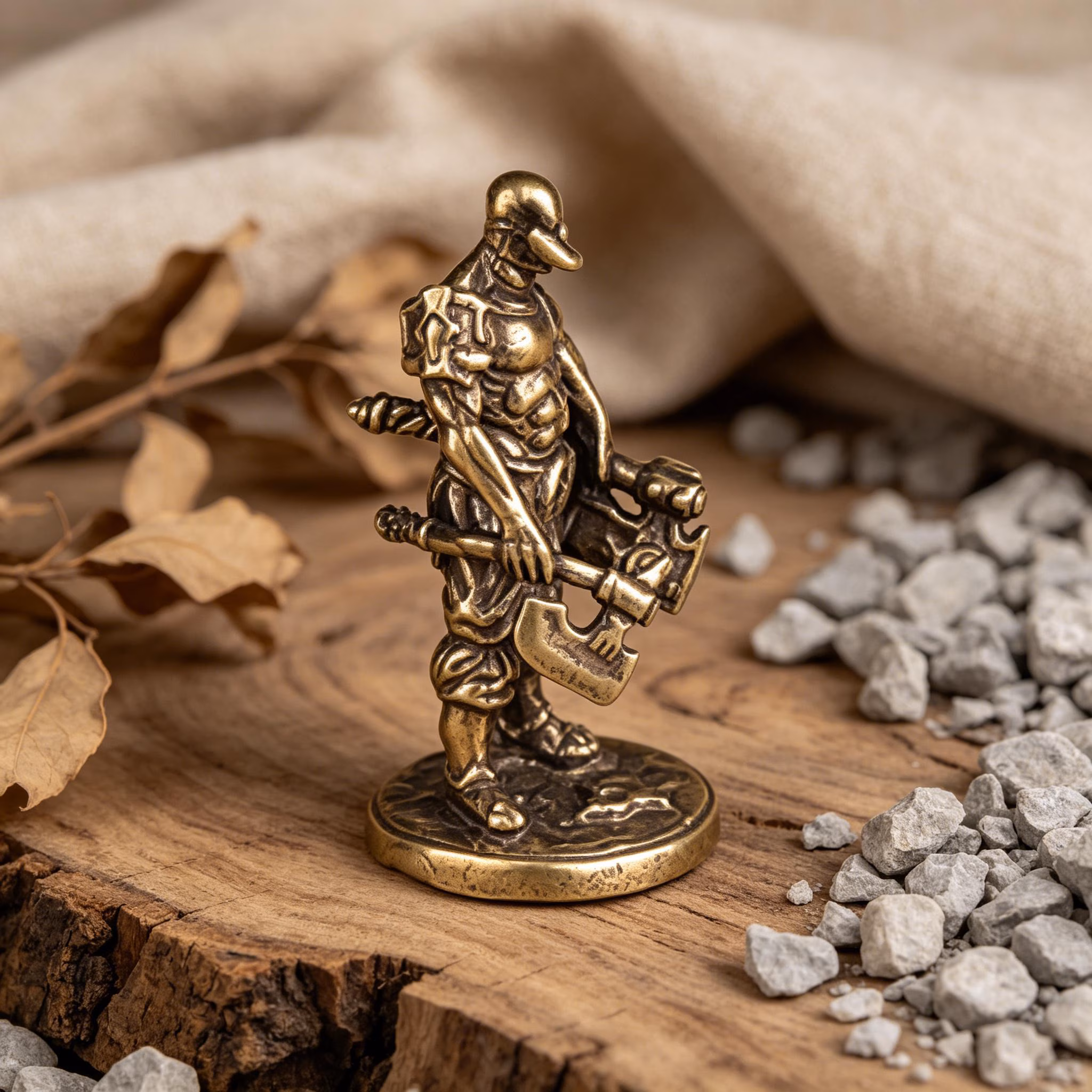 Miniature Handmade Copper Knight Statue — Copper figurine image 4