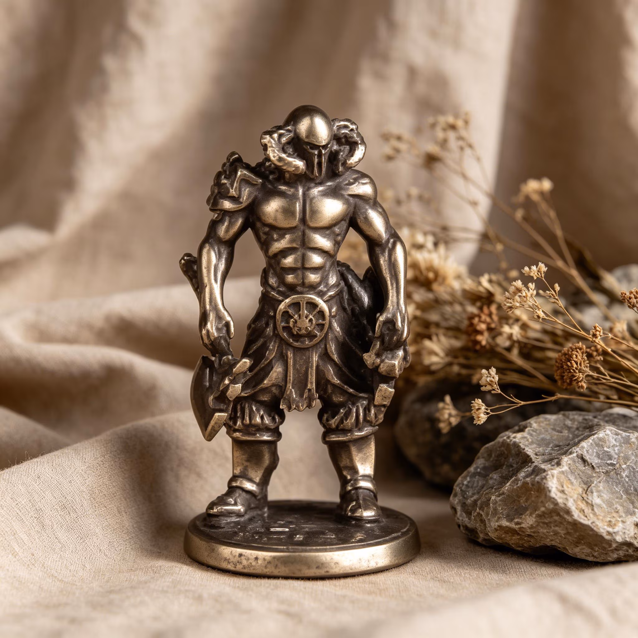 Miniature Handmade Copper Knight Statue — Copper figurine image 6