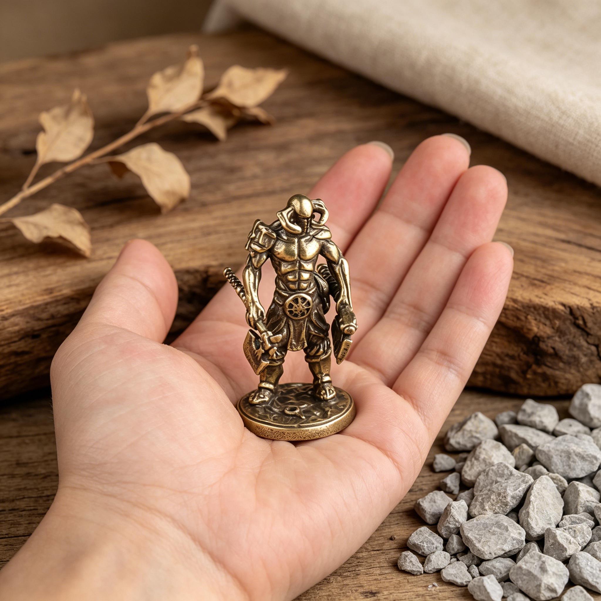 Miniature Handmade Copper Knight Statue — Copper figurine image 7