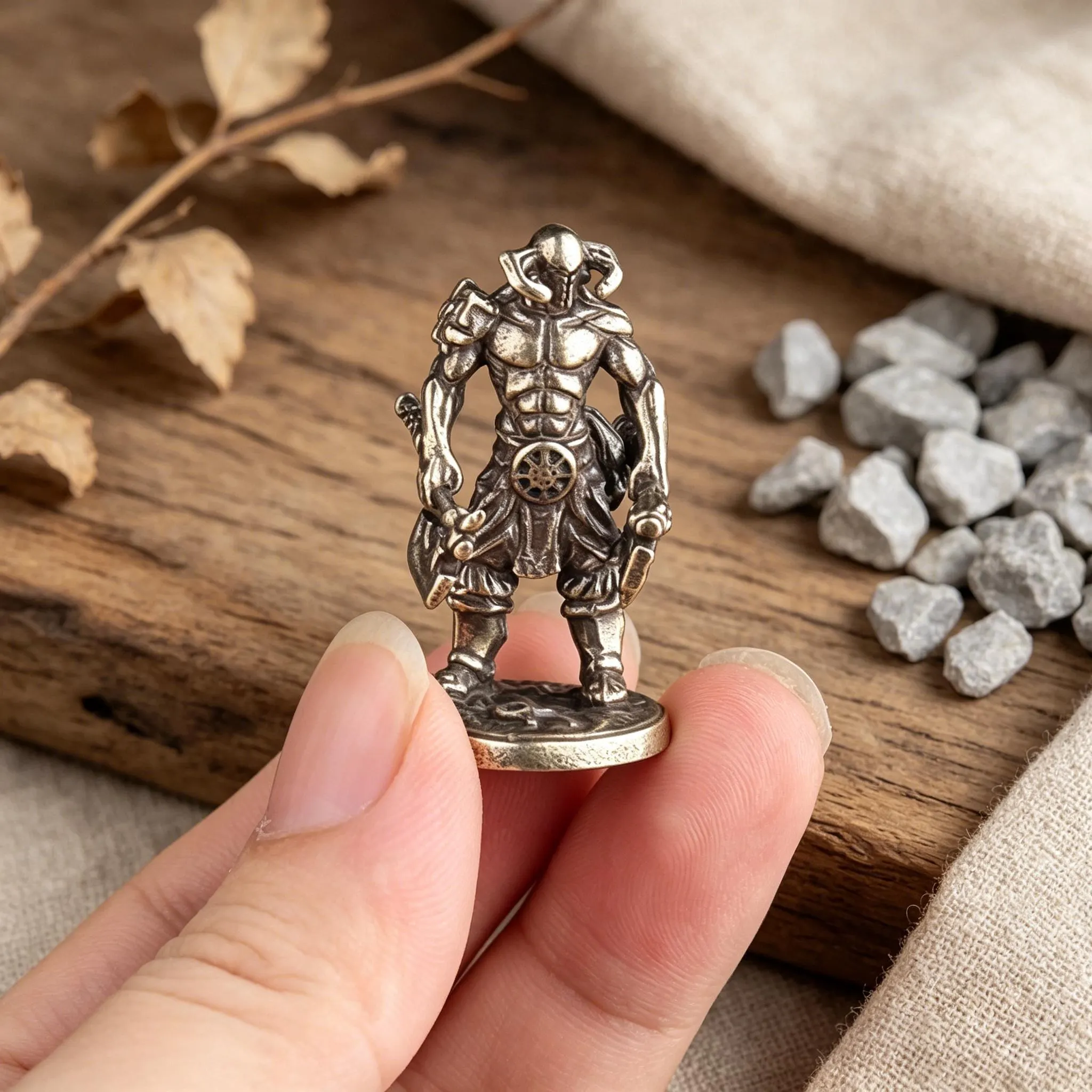 Miniature Handmade Copper Knight Statue — Copper figurine image 10