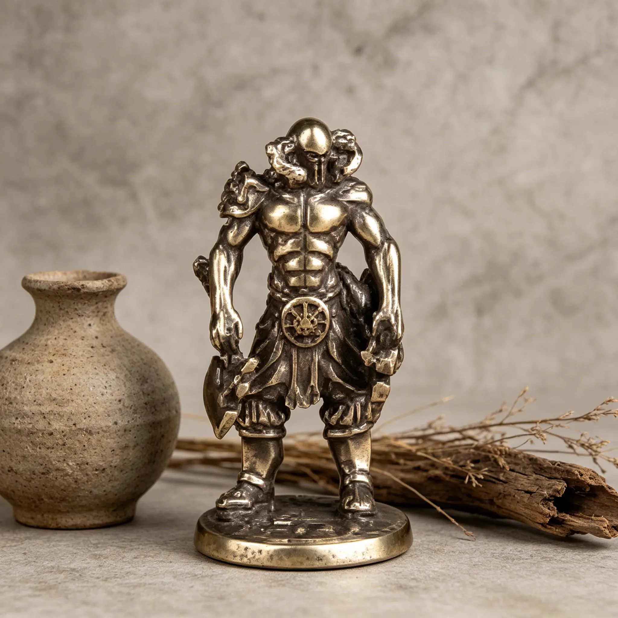 Miniature Handmade Copper Knight Statue — Copper figurine image 1