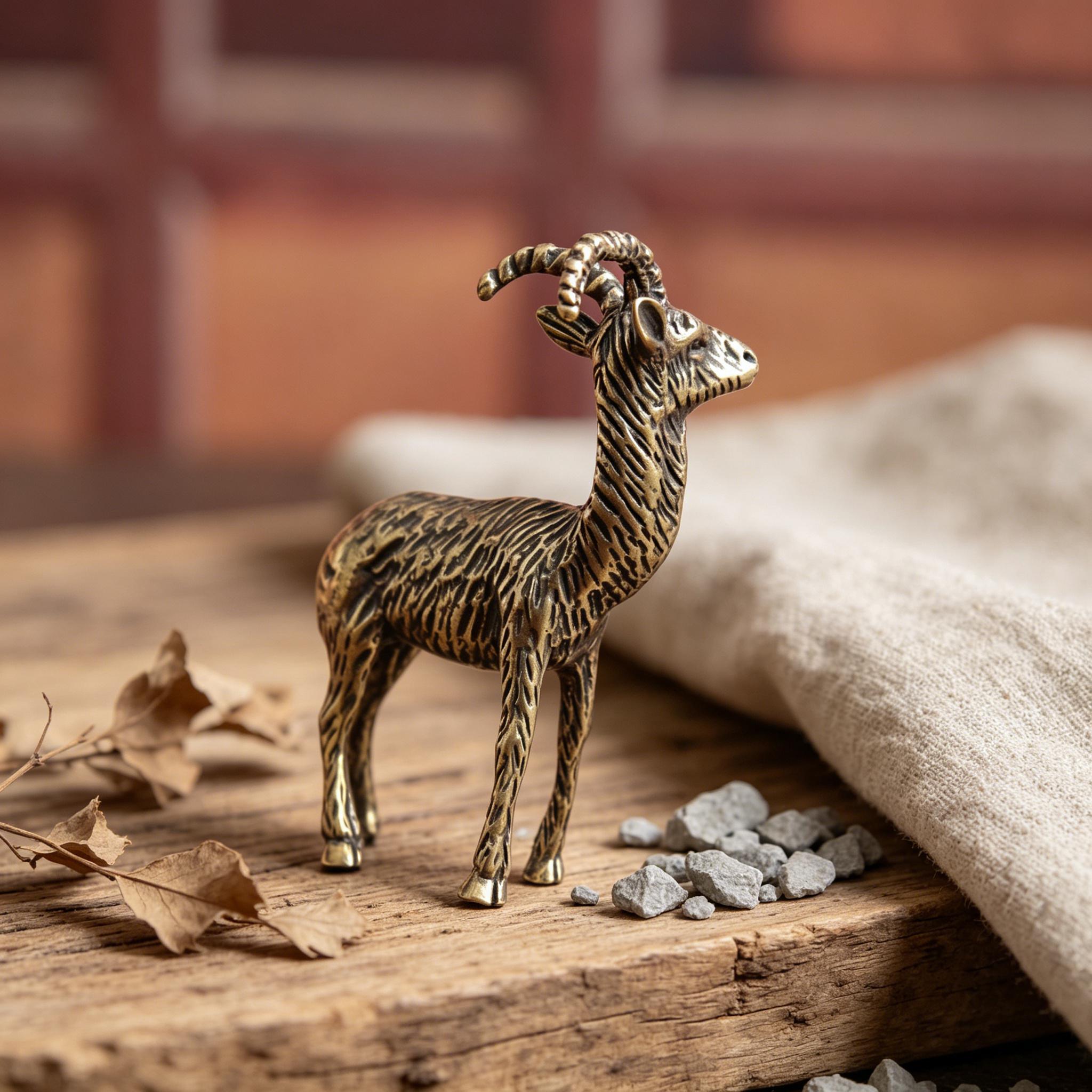 Vintage Handmade Brass Antelope Figurine — Copper figurine image 6