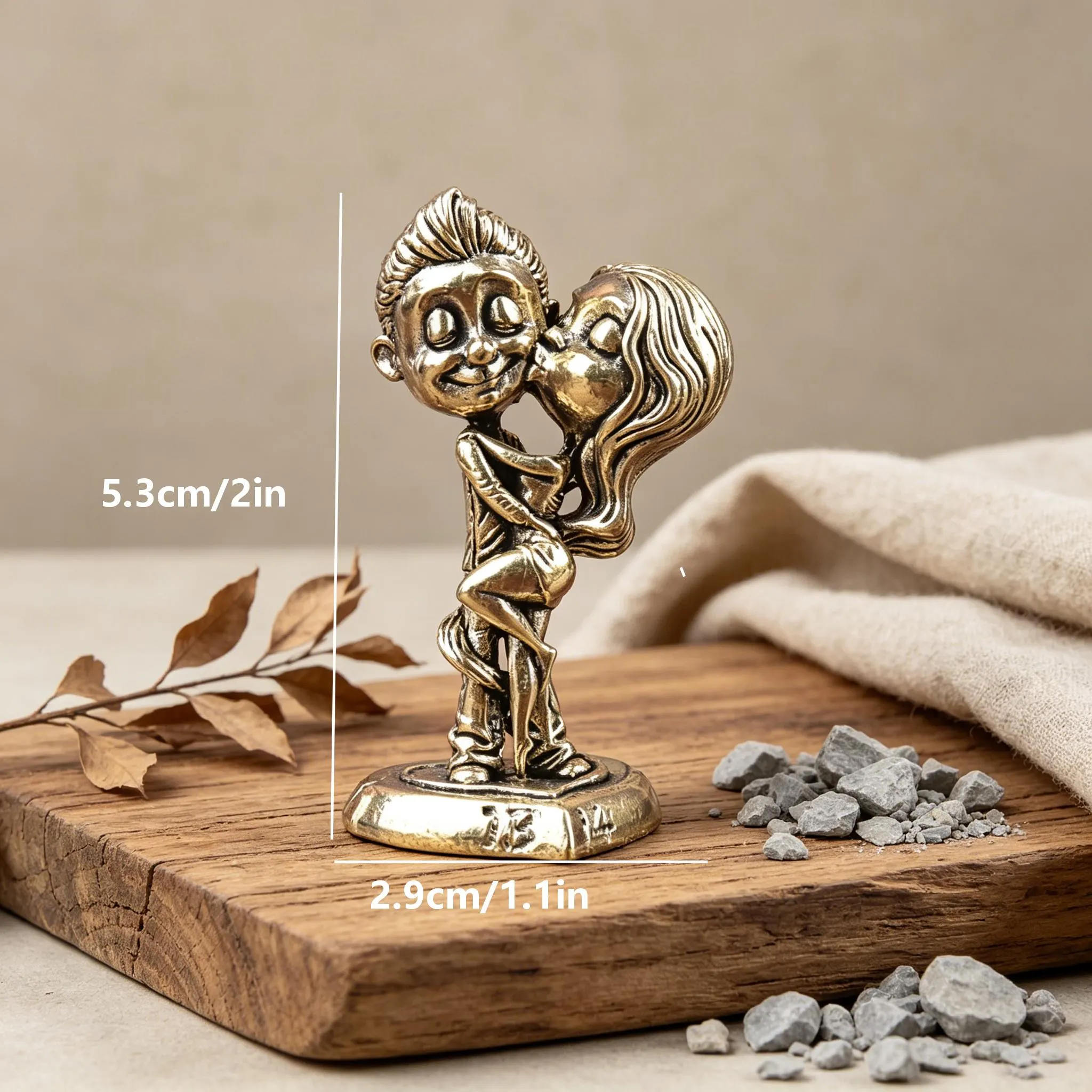 Handcrafted Brass Couple Figurine — Brass figurine image 3