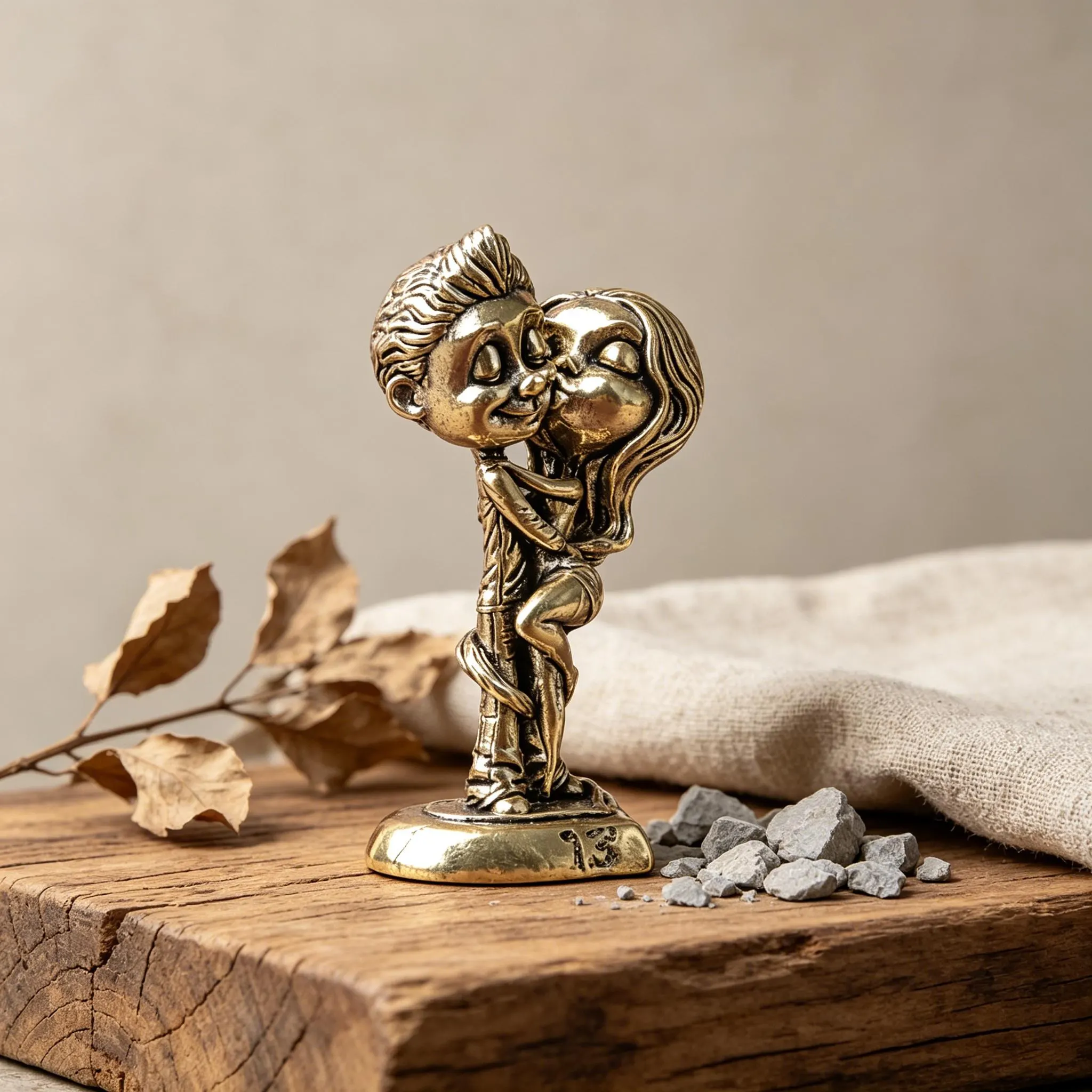 Handcrafted Brass Couple Figurine — Brass figurine image 4