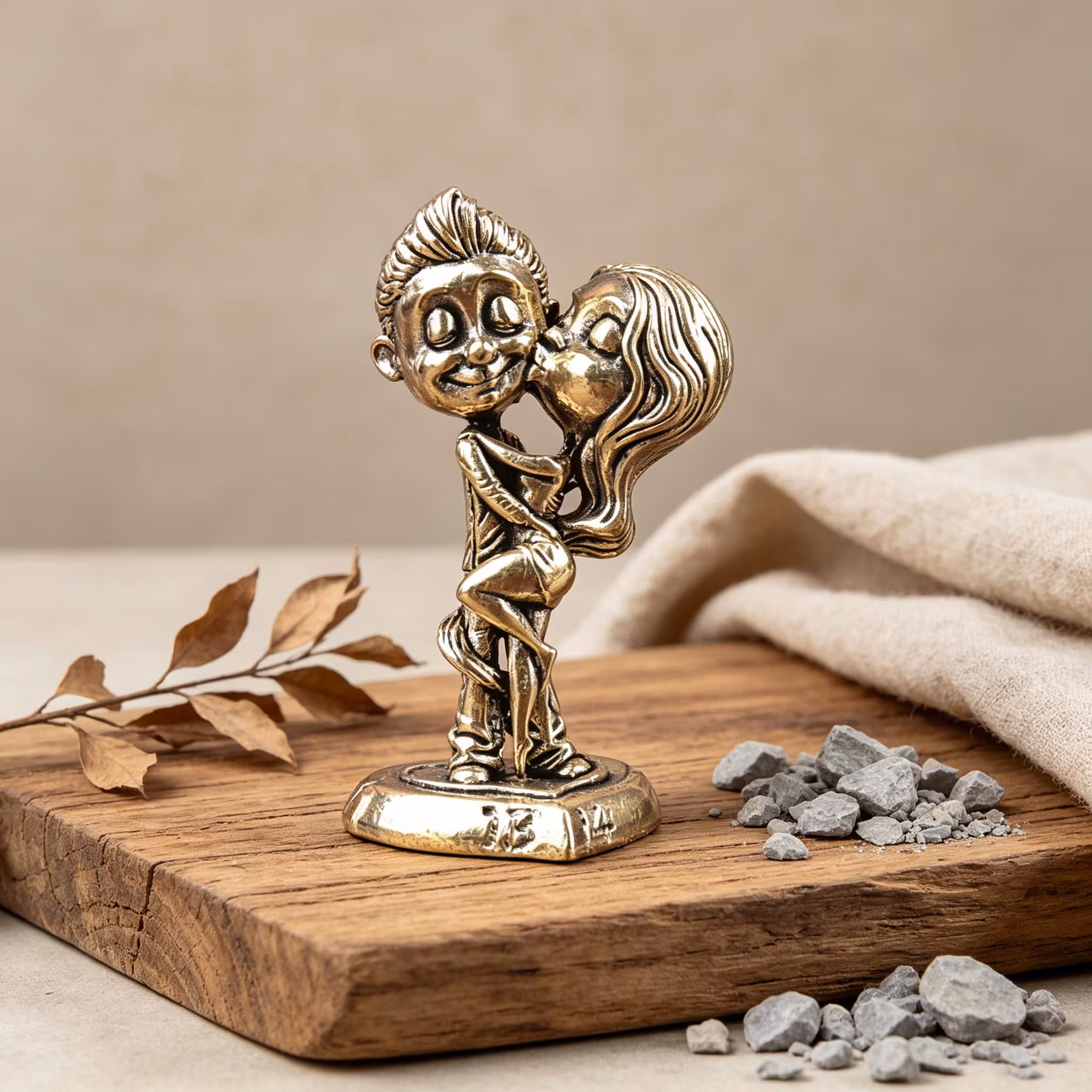 Handcrafted Brass Couple Figurine — Brass figurine image 1