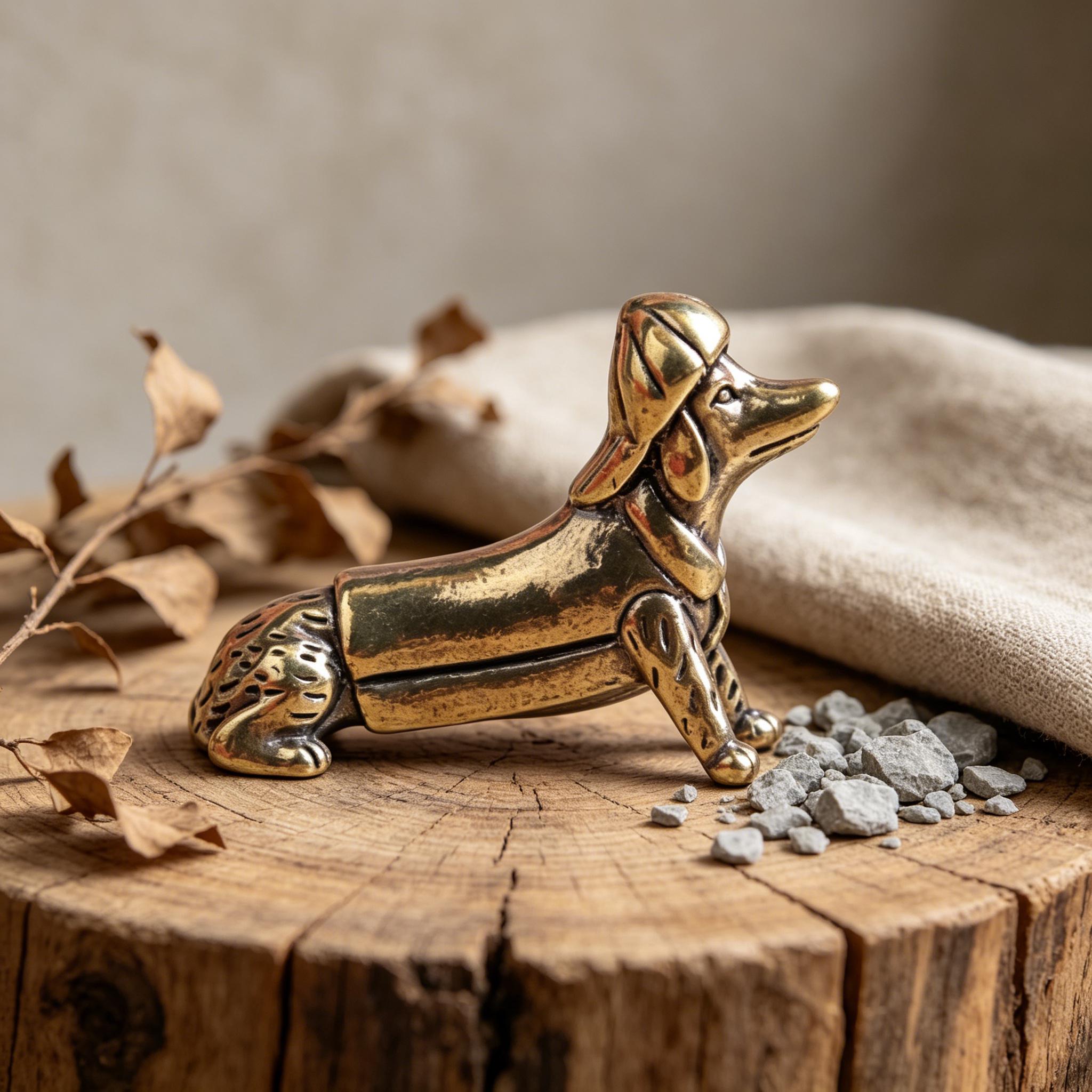 Handcrafted Brass Dog Figurine — Brass figurine image 4