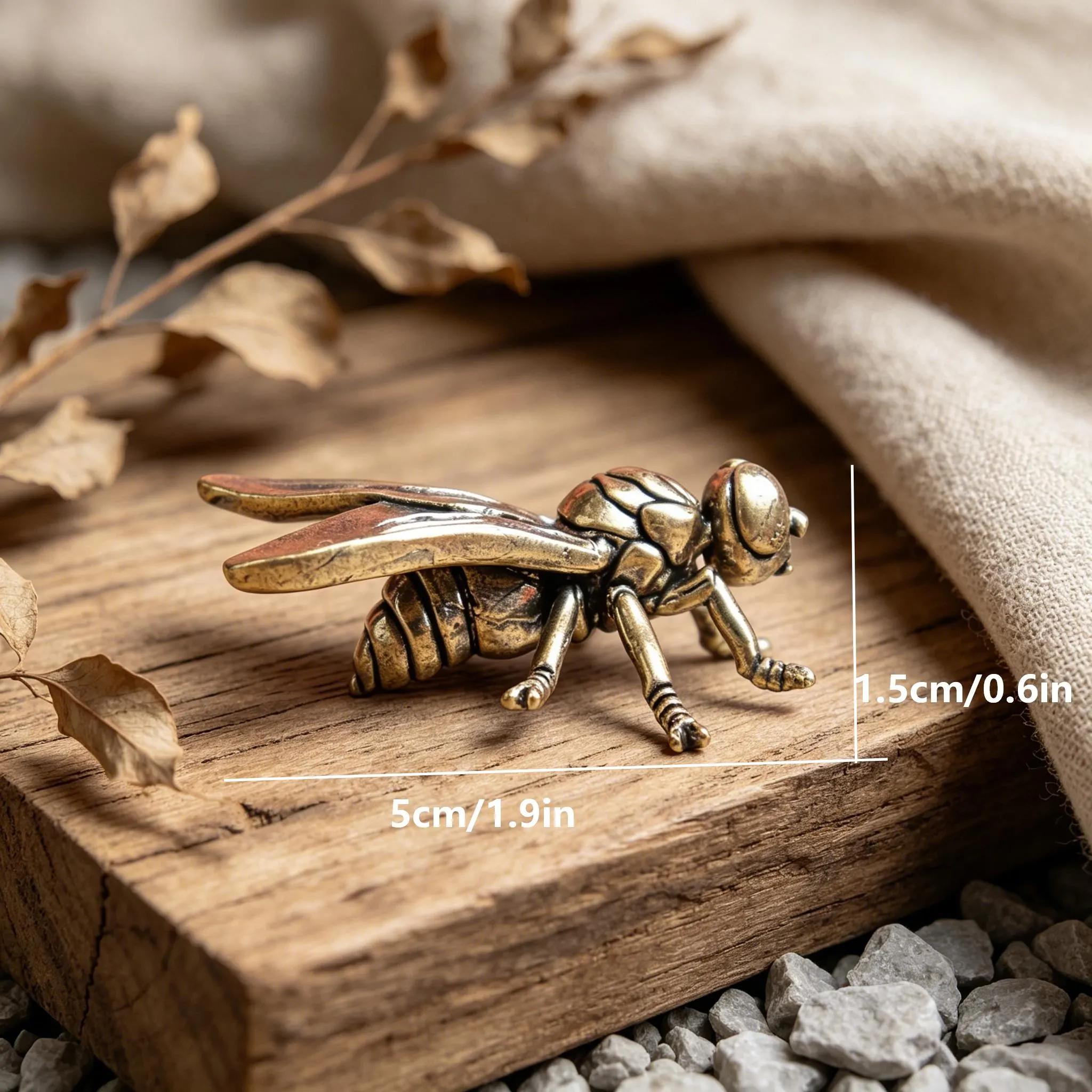 Vintage Brass Fly Figurine Set — Copper figurine image 2
