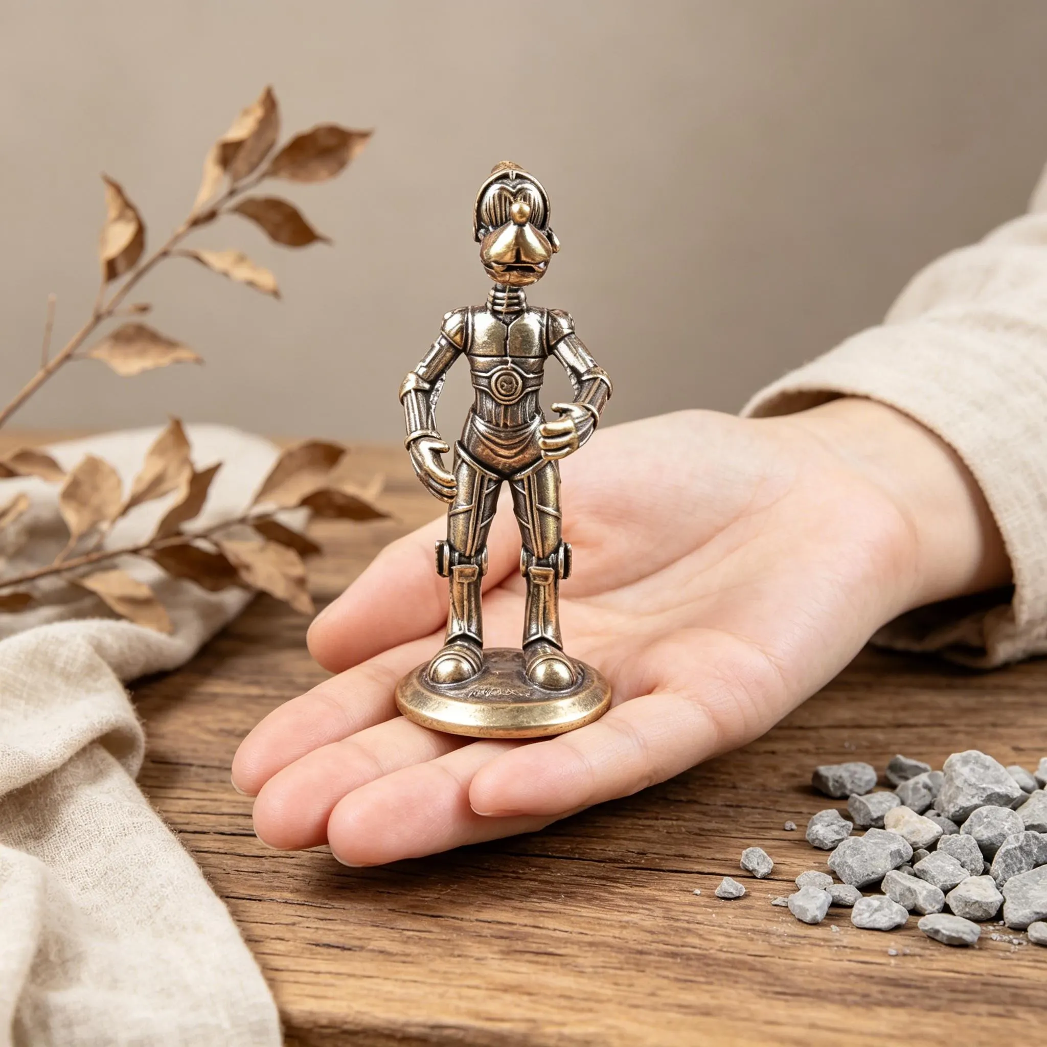 Handcrafted Brass Robot Figurine — Brass figurine image 6
