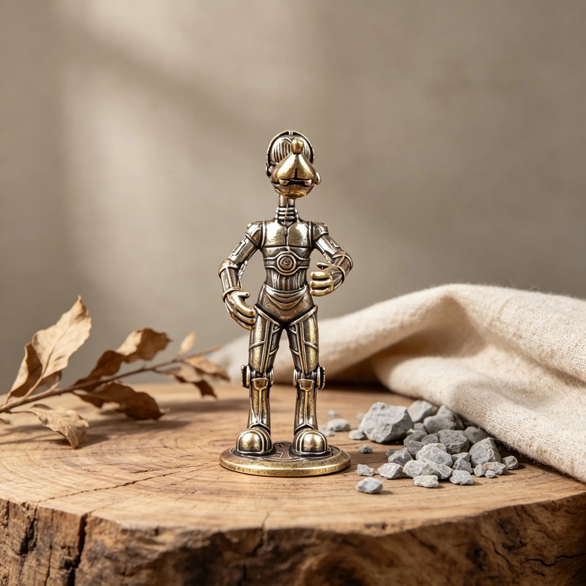 Handcrafted Brass Robot Figurine — Brass figurine image 1