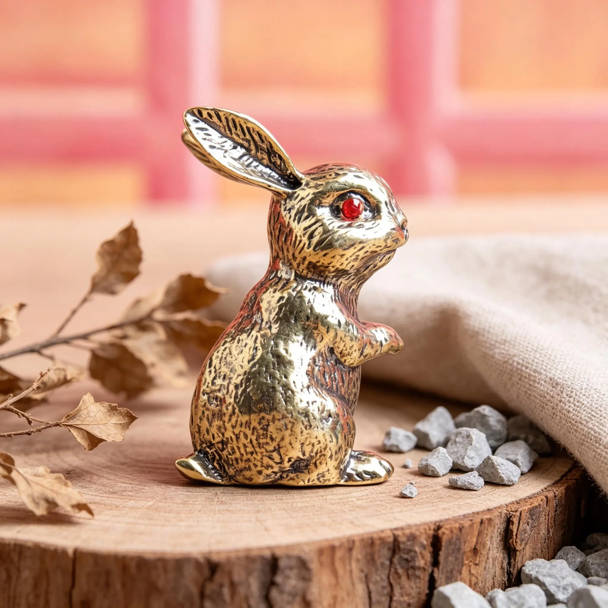 Vintage Brass Rabbit Figurine — Copper figurine image 5