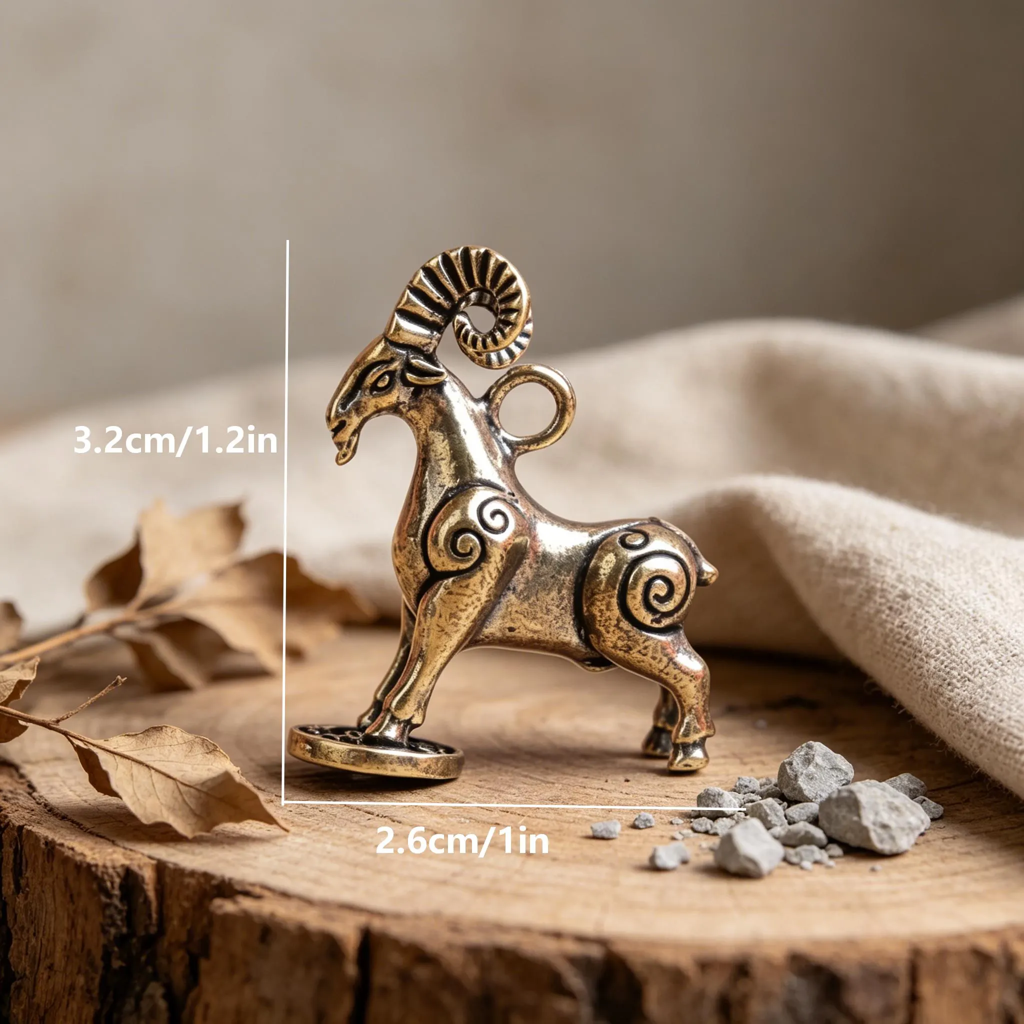 Handmade Brass Goat Statue — Copper figurine image 2