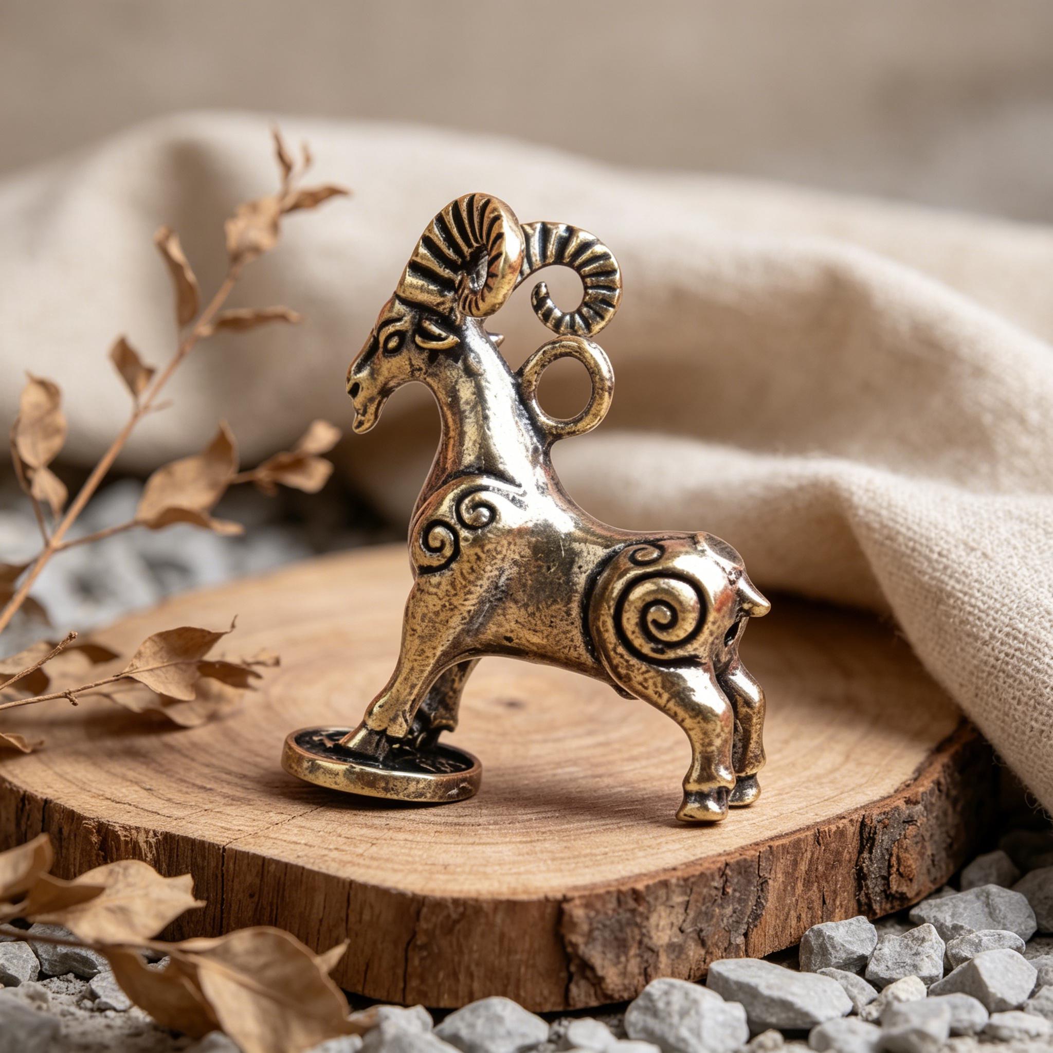 Handmade Brass Goat Statue — Copper figurine image 4