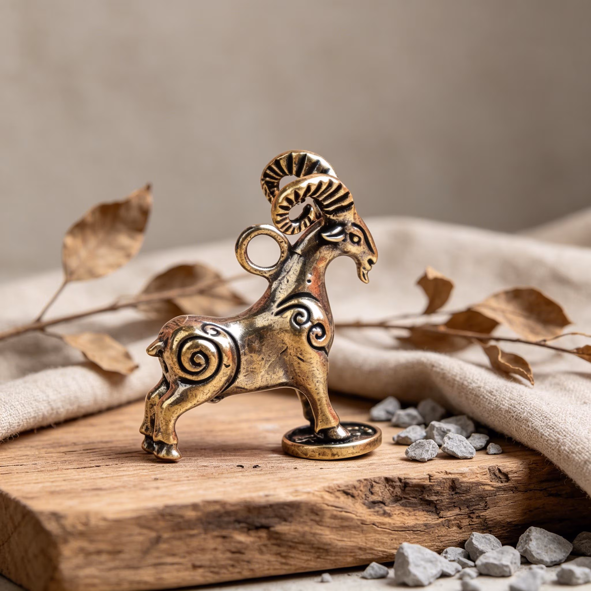 Handmade Brass Goat Statue — Copper figurine image 5