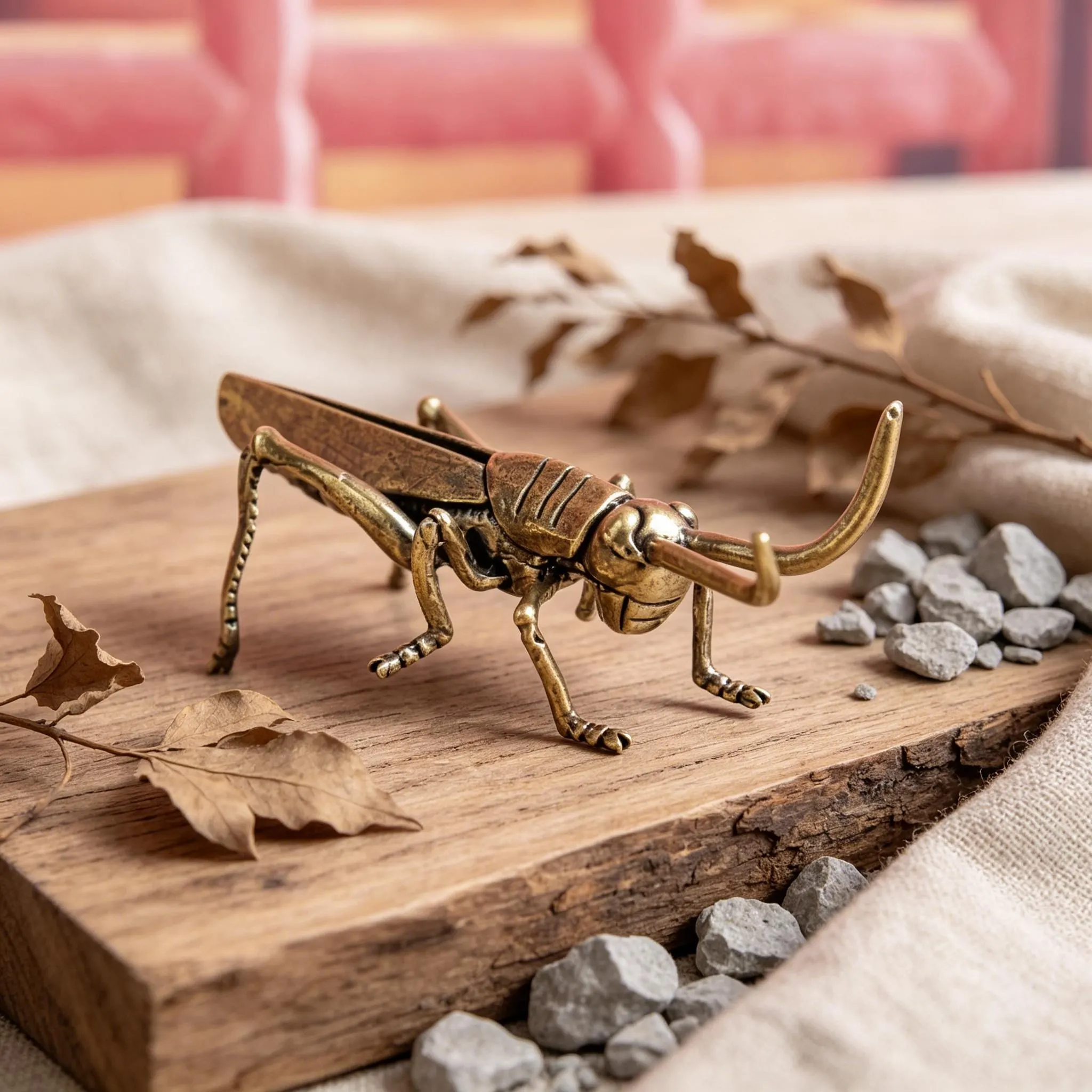 Handmade Brass Grasshopper Figurine — Copper figurine image 4