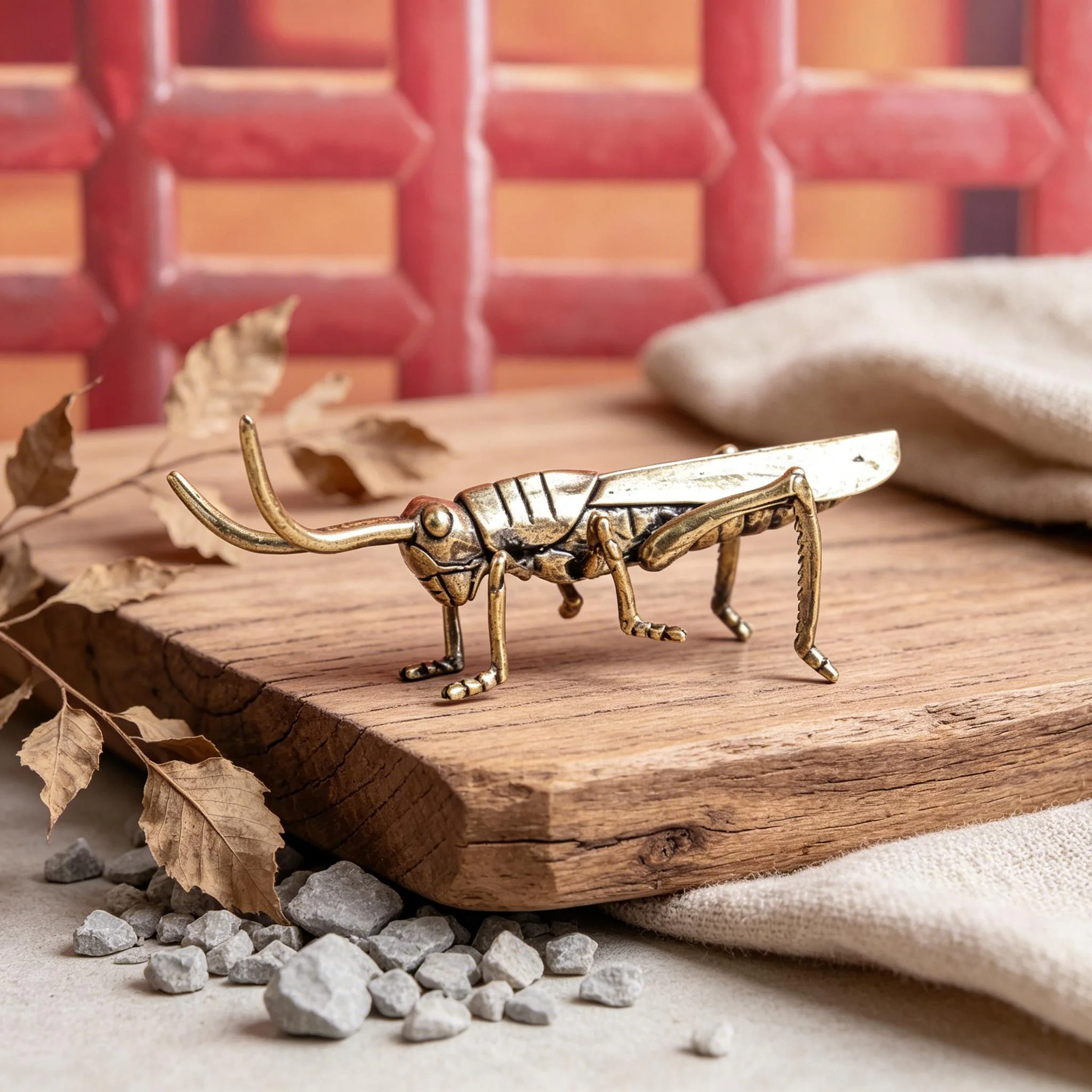 Handmade Brass Grasshopper Figurine — Copper figurine image 5