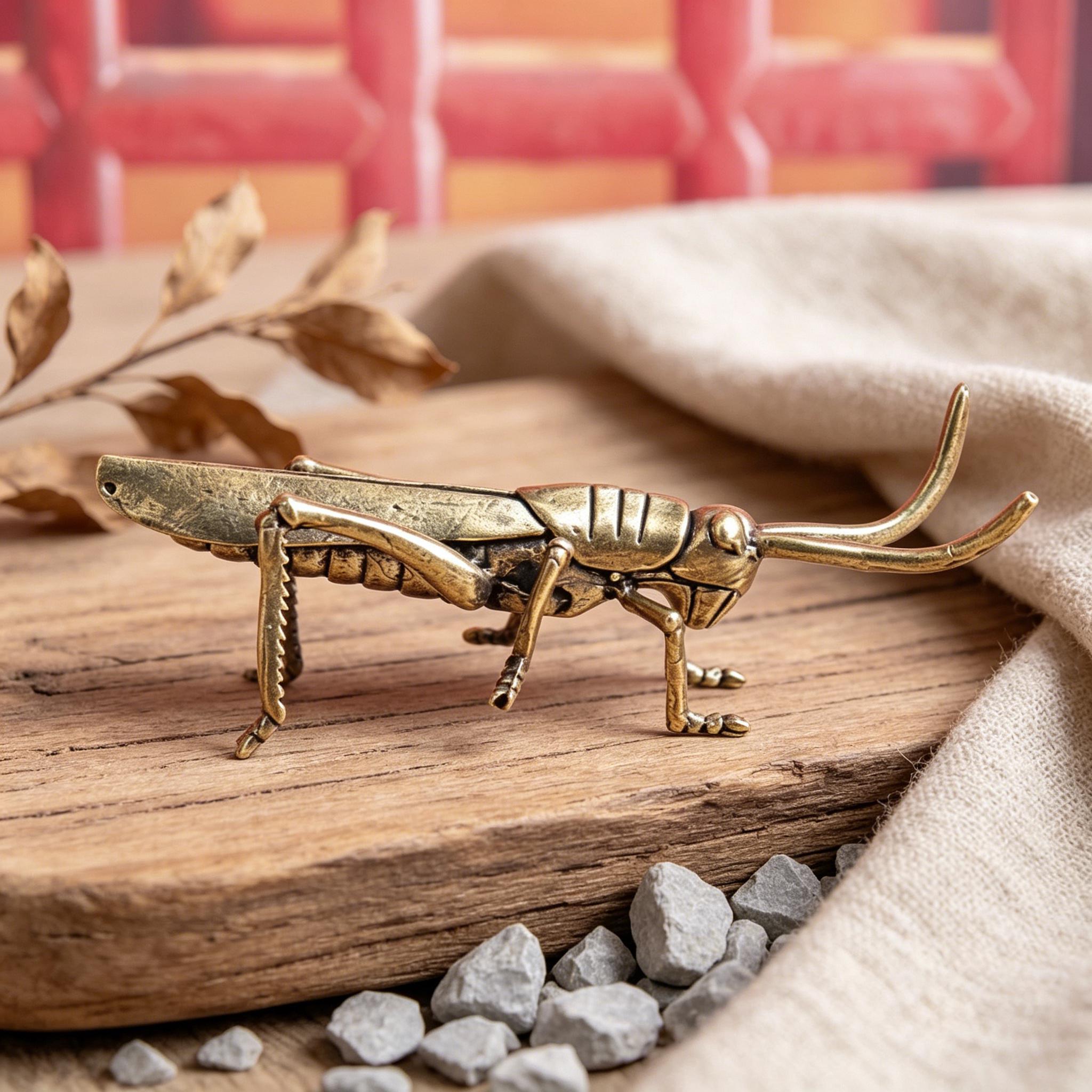 Handmade Brass Grasshopper Figurine — Copper figurine image 6