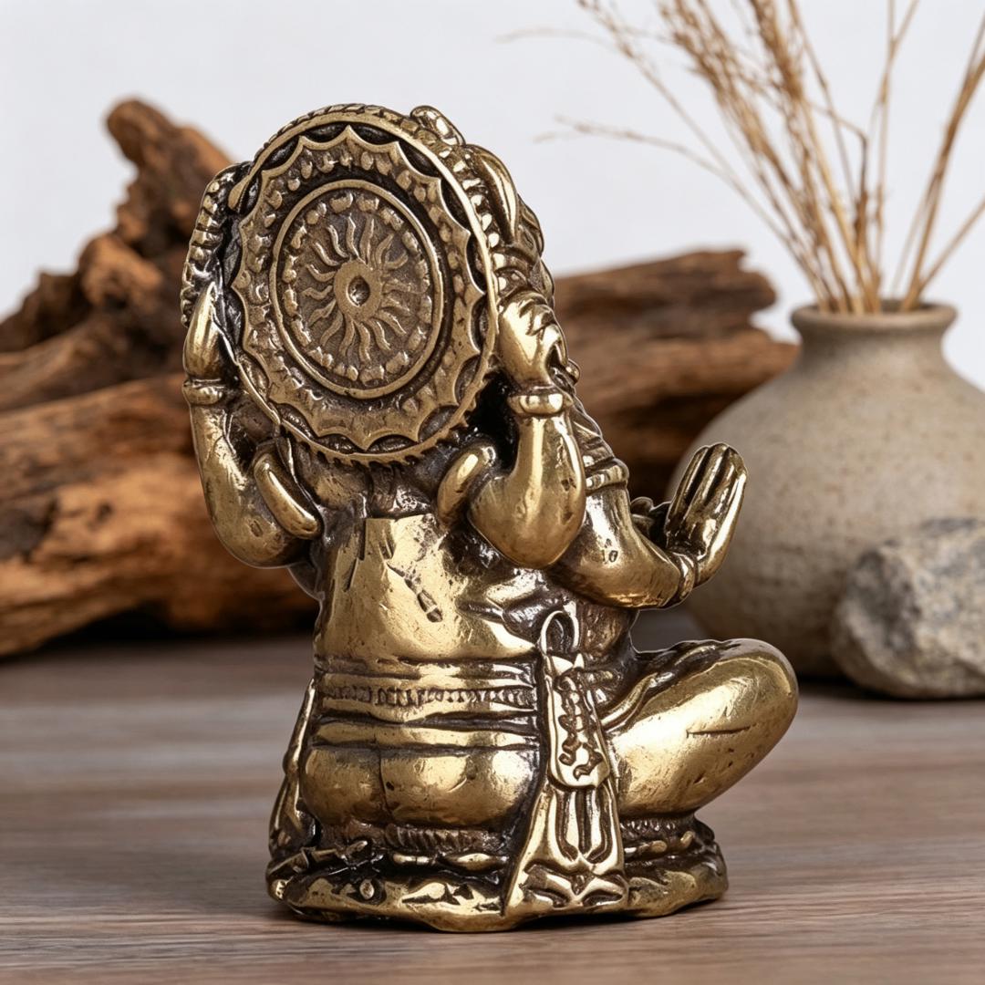 Handmade Small Copper Ganesha Statue — Copper figurine image 4