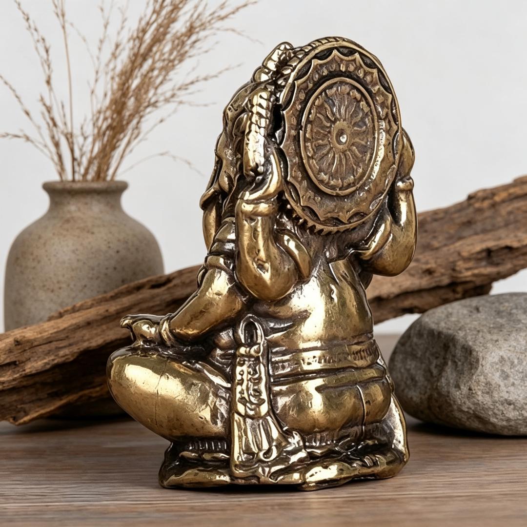 Handmade Small Copper Ganesha Statue — Copper figurine image 5
