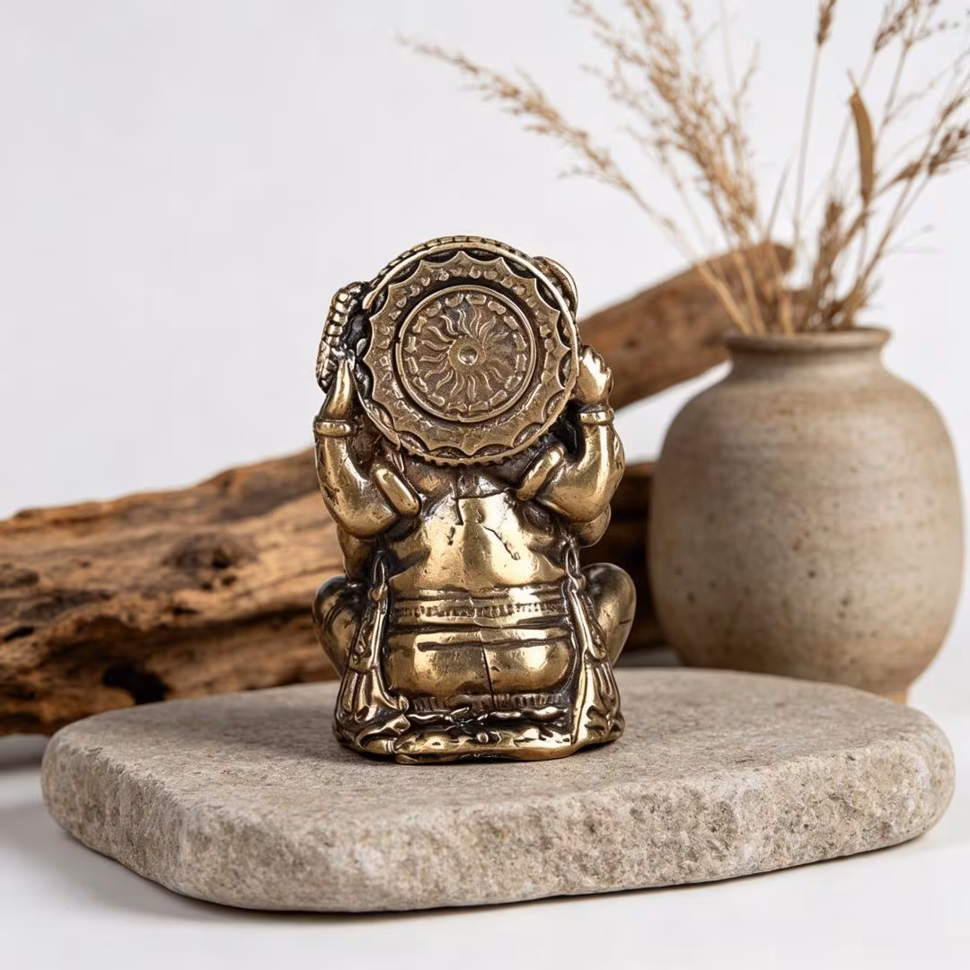 Handmade Small Copper Ganesha Statue — Copper figurine image 6