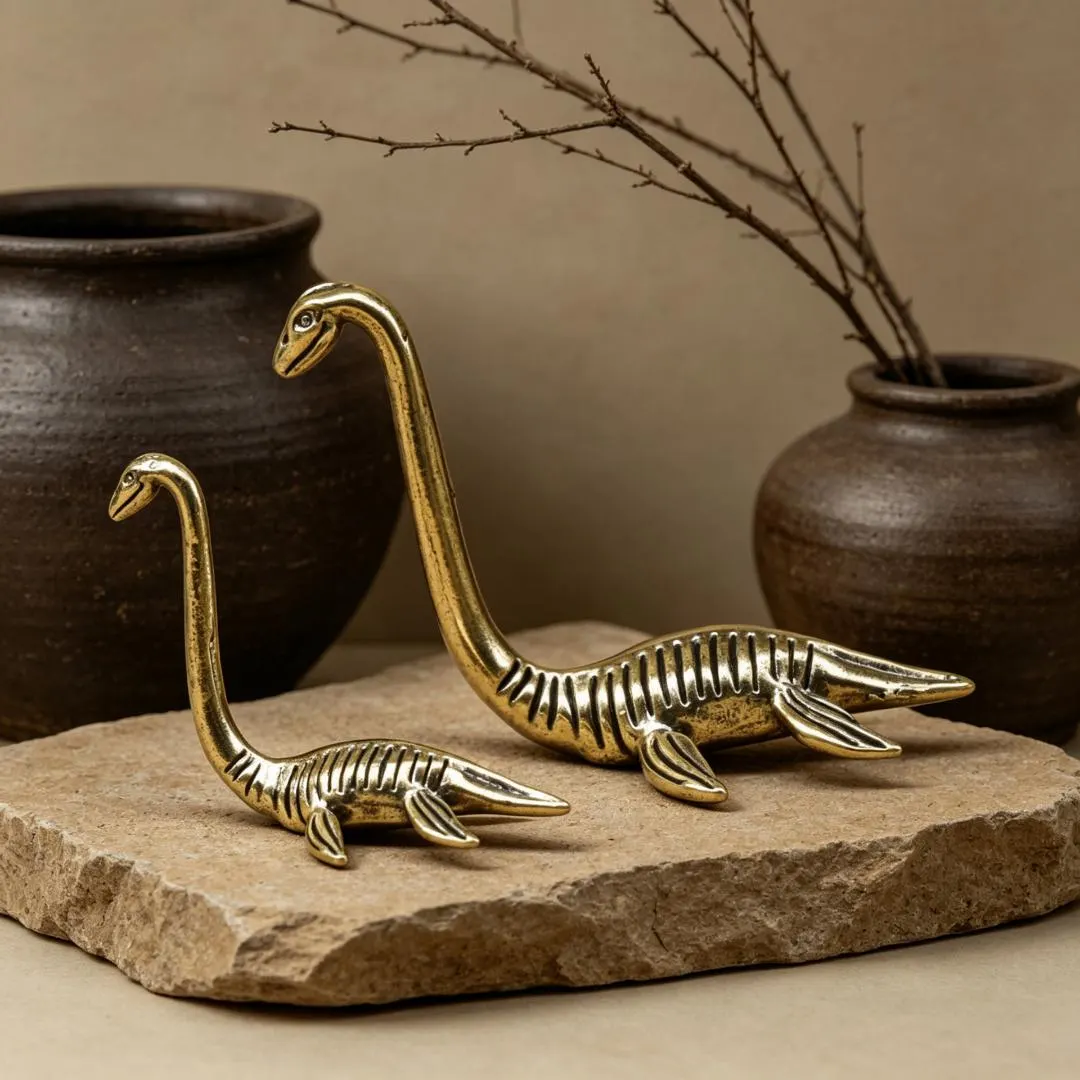 Vintage Brass Loch Ness Monster Figurine — Brass figurine image 1