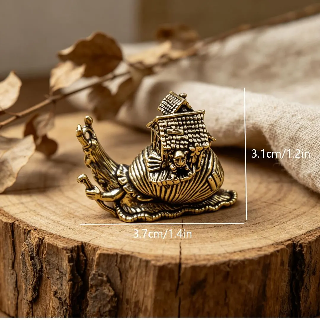 Vintage Brass Snail House Figurine — Brass figurine image 2