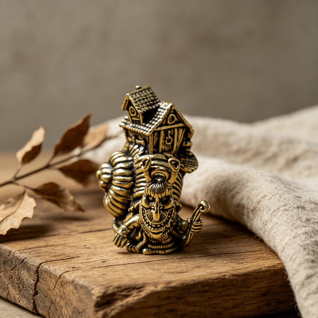Vintage Brass Snail House Figurine — Brass figurine image 4