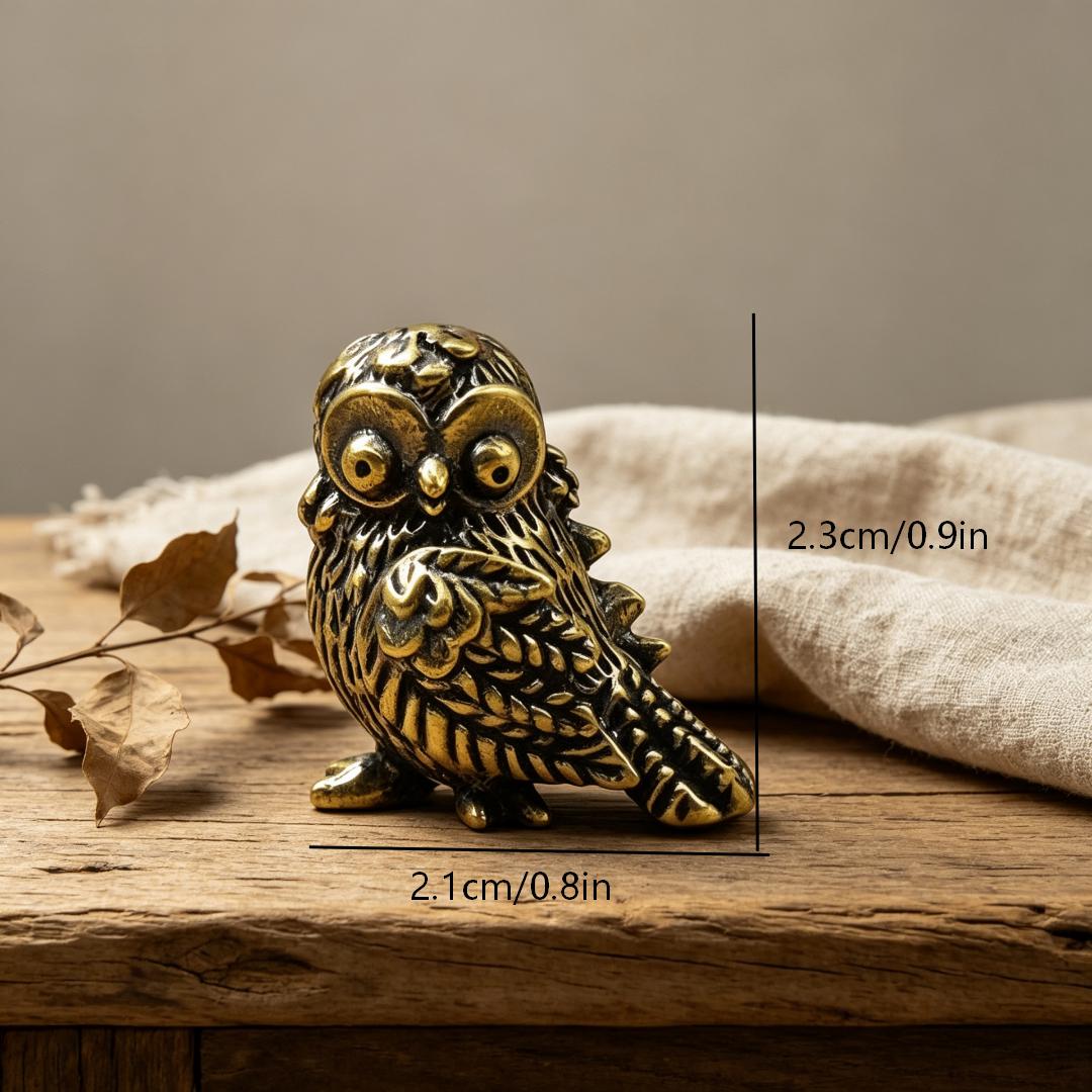 Vintage Brass Owl Figurine — Brass figurine image 2