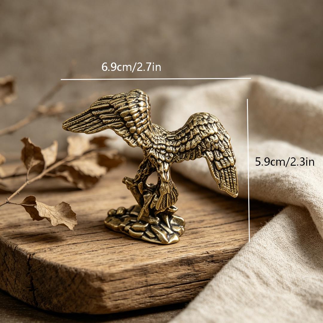 Vintage Brass Eagle & Owl Figurine Set — Brass figurine image 2