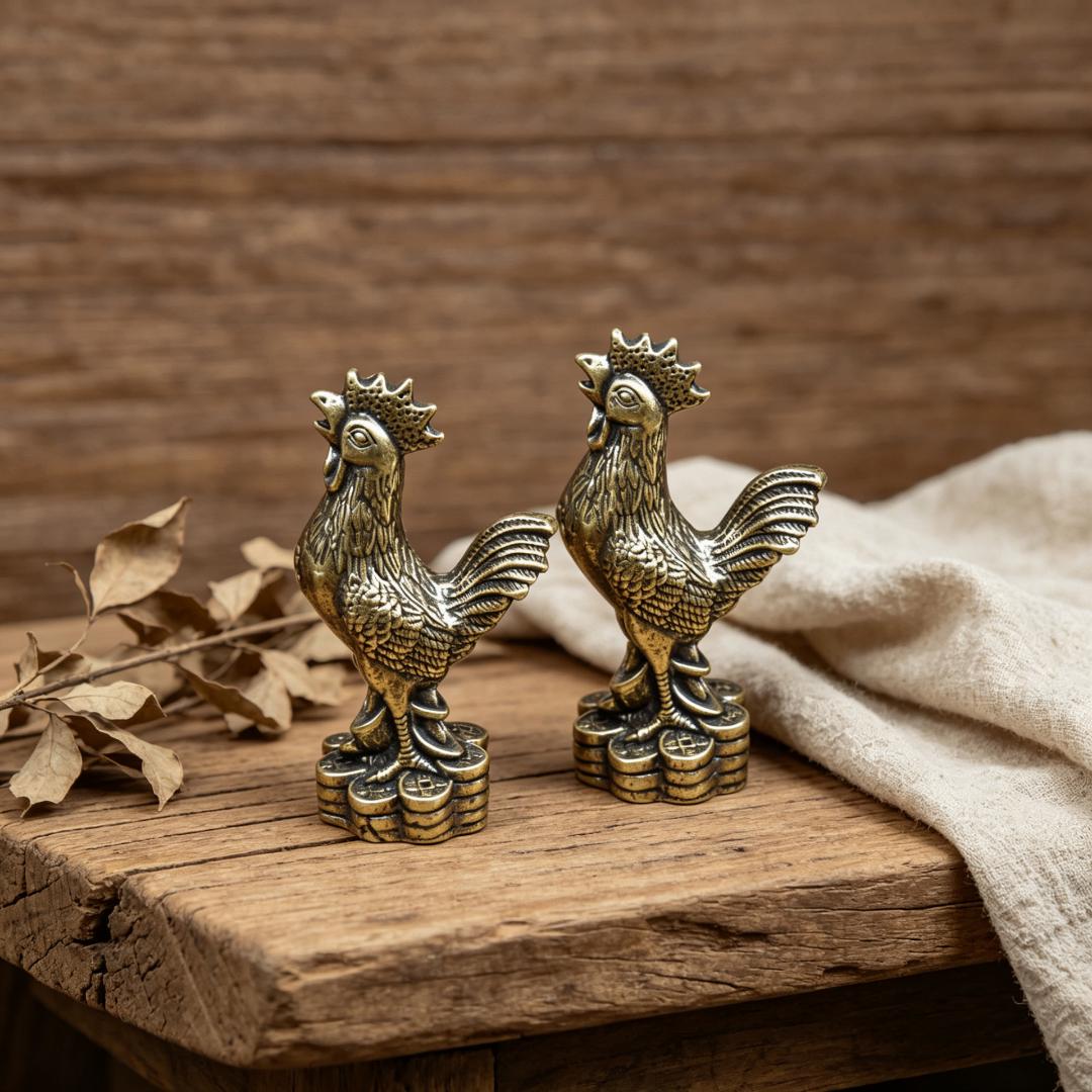 Vintage Brass Rooster Figurine — Brass figurine image 3