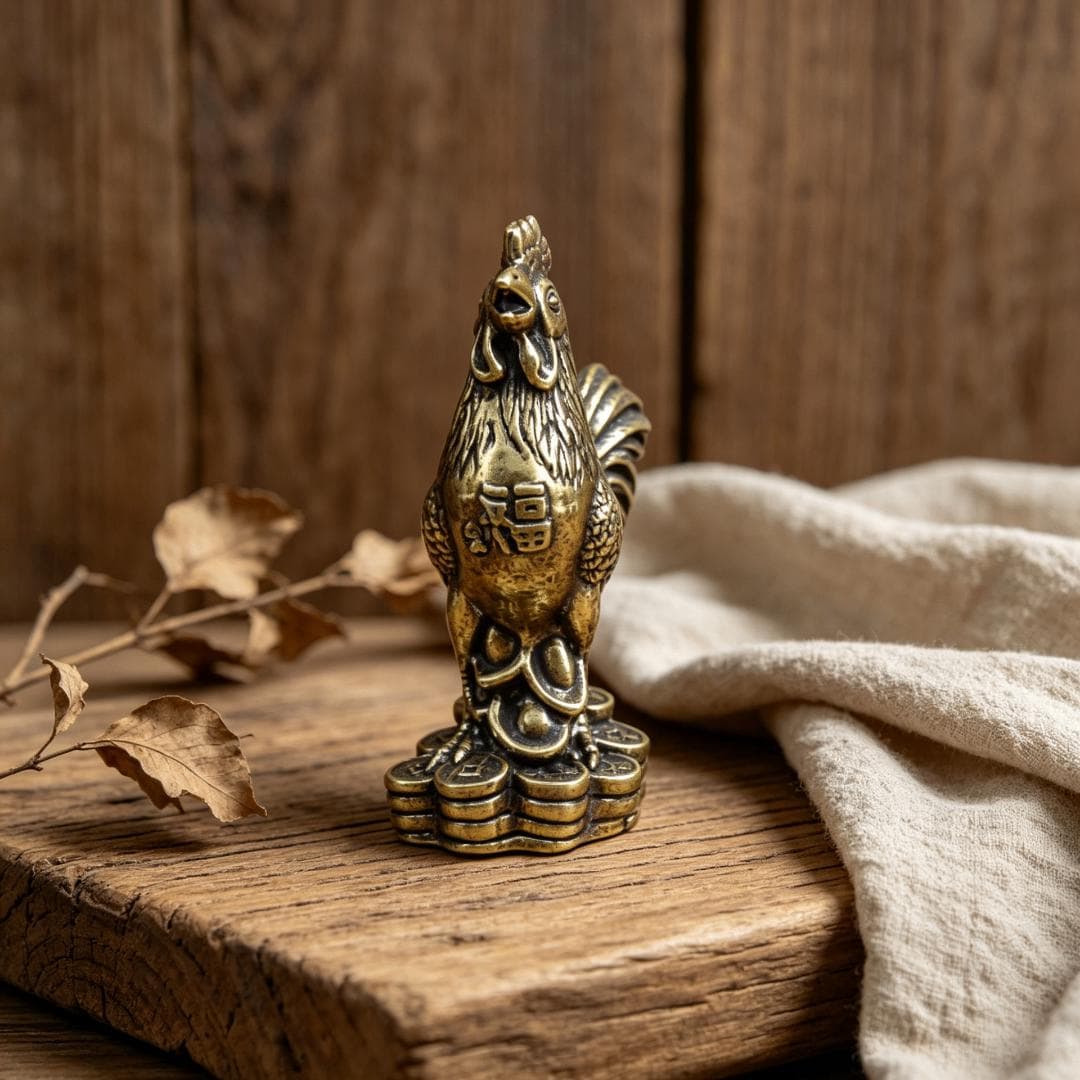 Vintage Brass Rooster Figurine — Brass figurine image 5