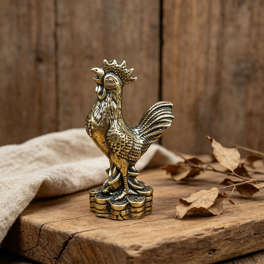Vintage Brass Rooster Figurine — Brass figurine image 6