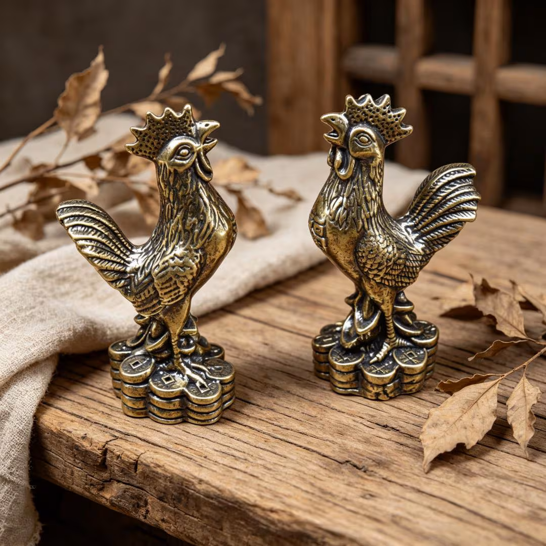 Vintage Brass Rooster Figurine — Brass figurine image 1