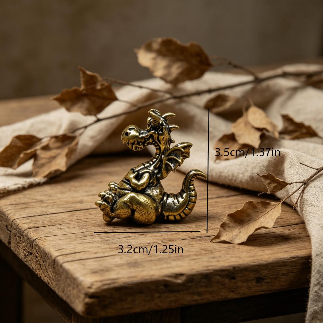 Vintage Brass Cartoon Dragon Figurine — Brass figurine image 3