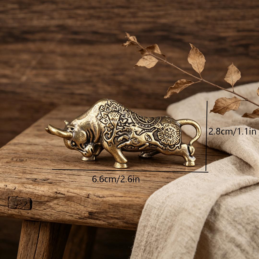 Vintage Brass Bull Figurine — Brass figurine image 2