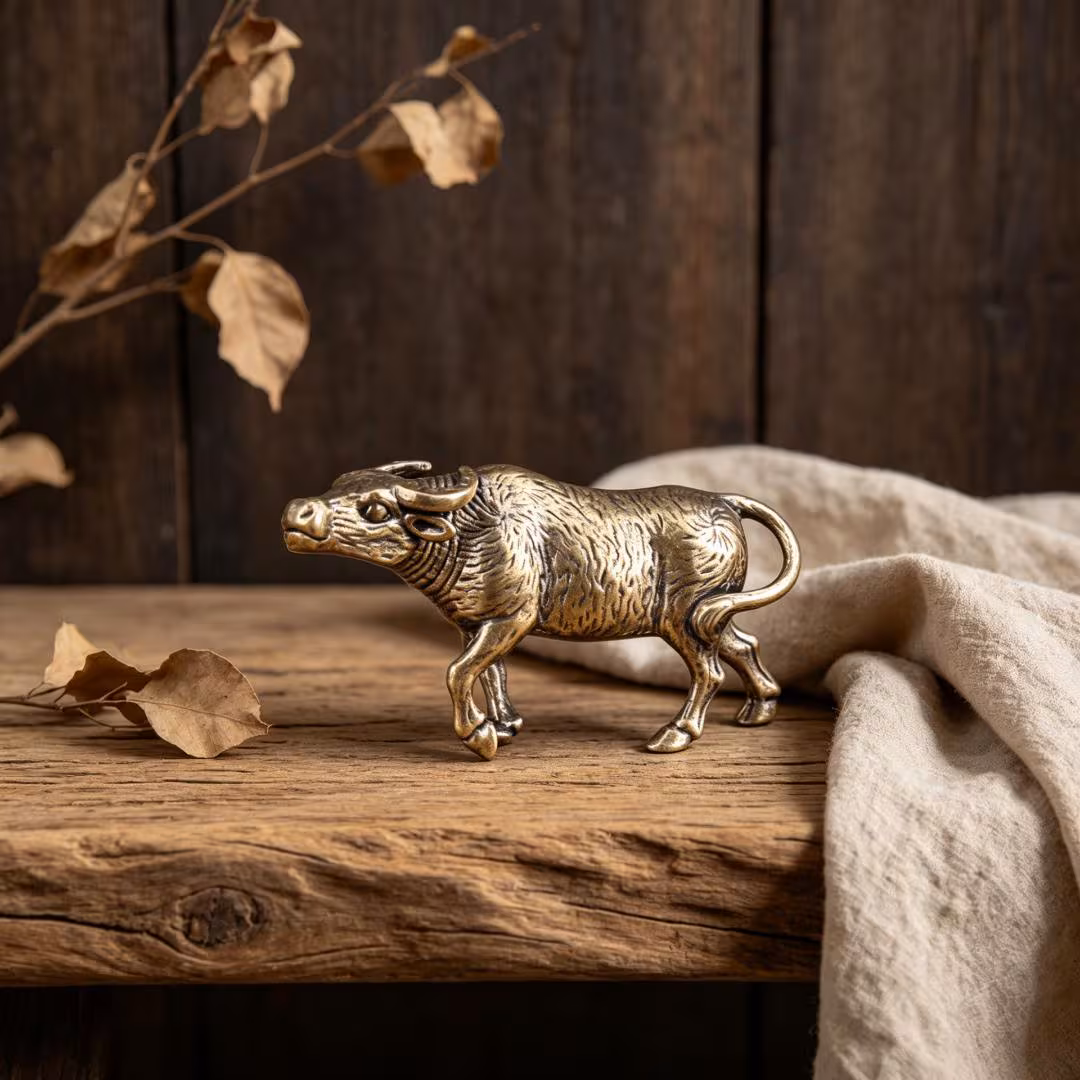 Vintage Brass Bull Figurine — Brass figurine image 5