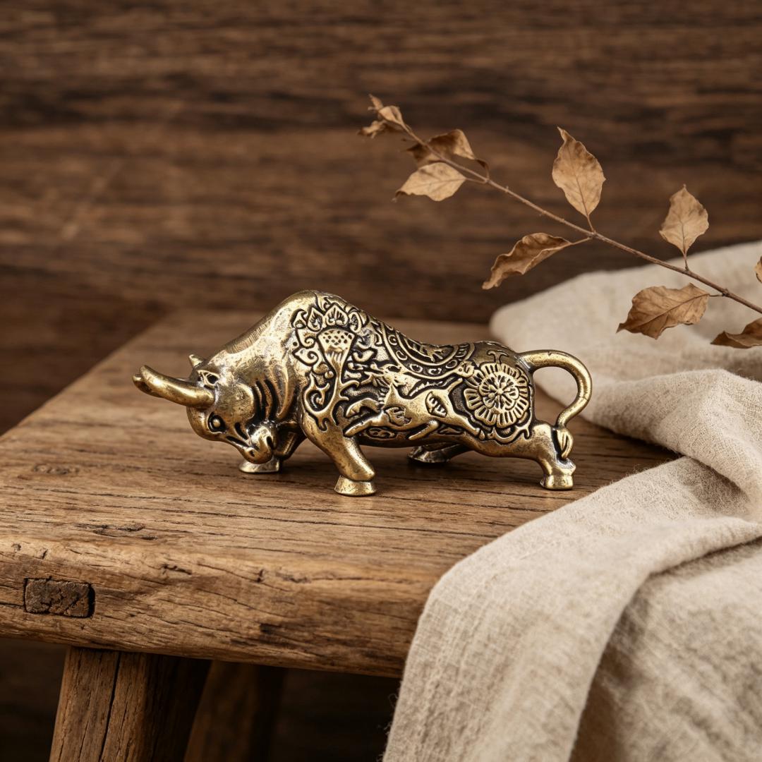 Vintage Brass Bull Figurine — Brass figurine image 6