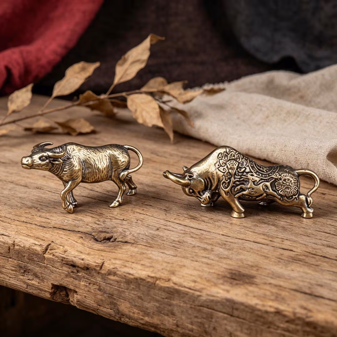 Vintage Brass Bull Figurine — Brass figurine image 1
