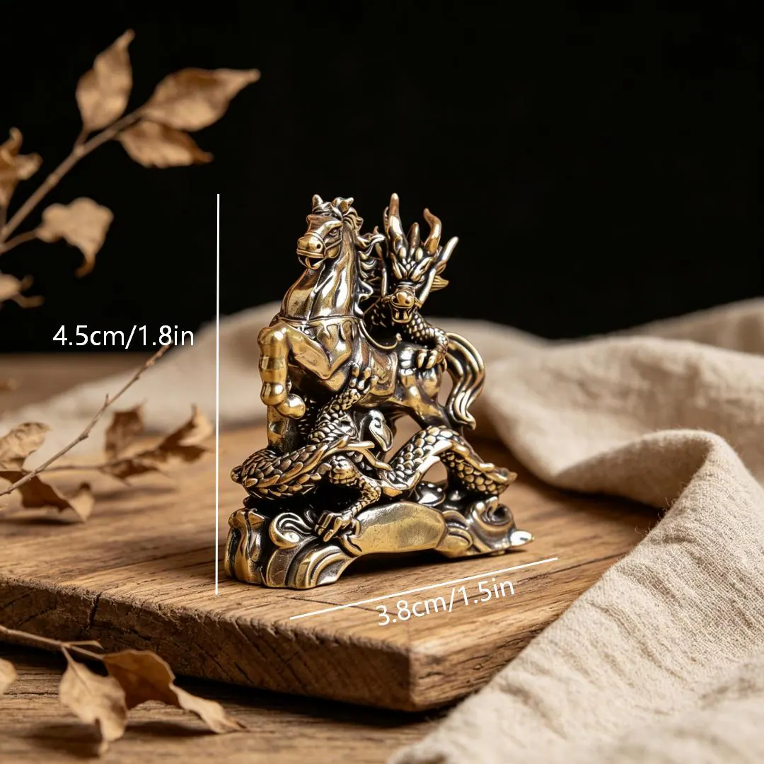 Vintage Brass Dragon & Horse Figurine — Brass figurine image 2
