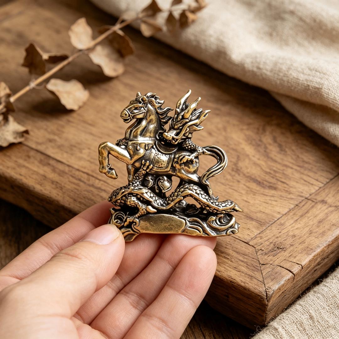 Vintage Brass Dragon & Horse Figurine — Brass figurine image 5