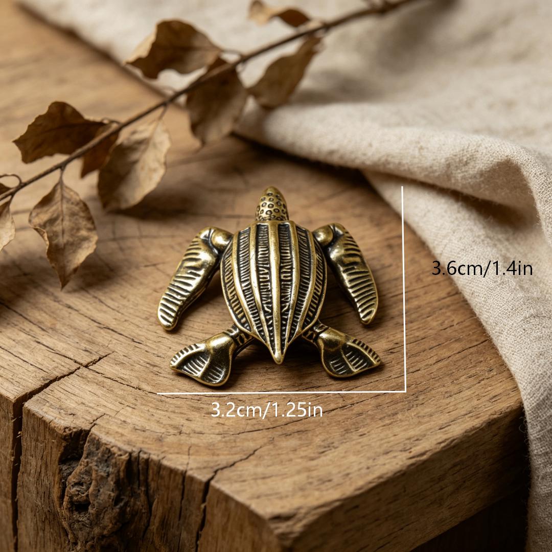 Vintage Brass Sea Turtle Figurine — Brass figurine image 2