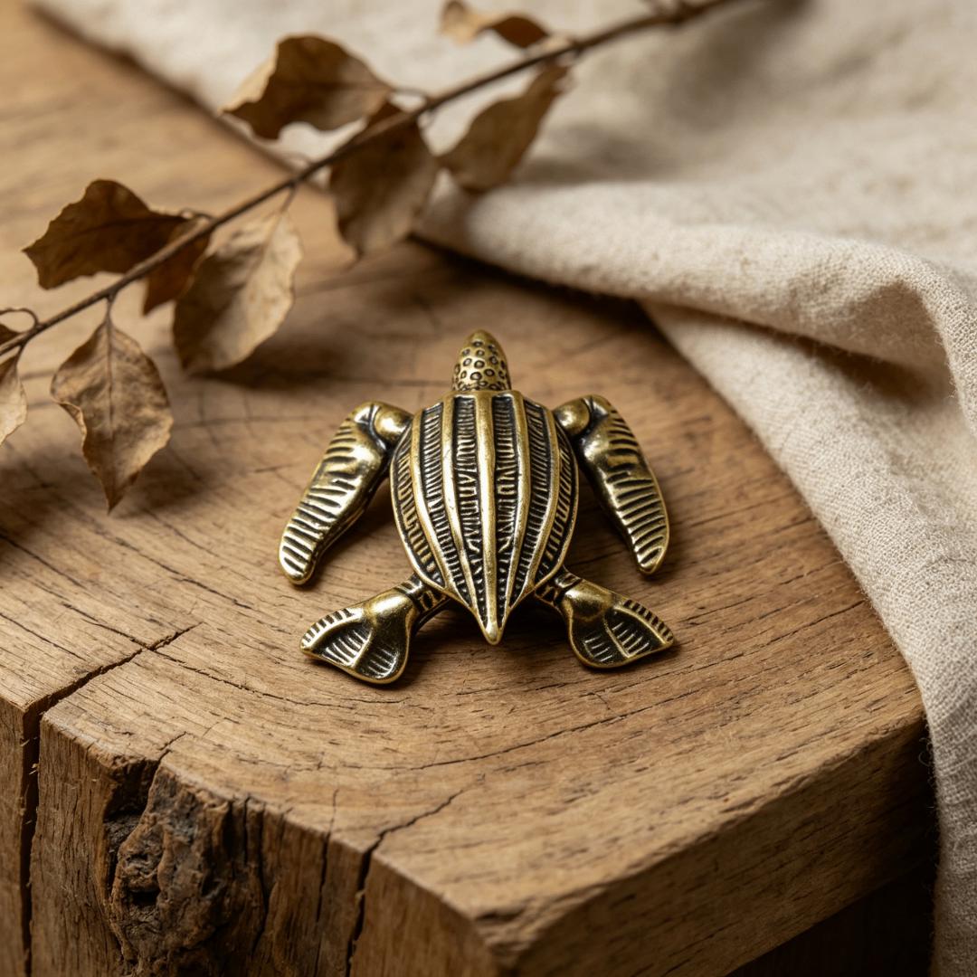 Vintage Brass Sea Turtle Figurine — Brass figurine image 5