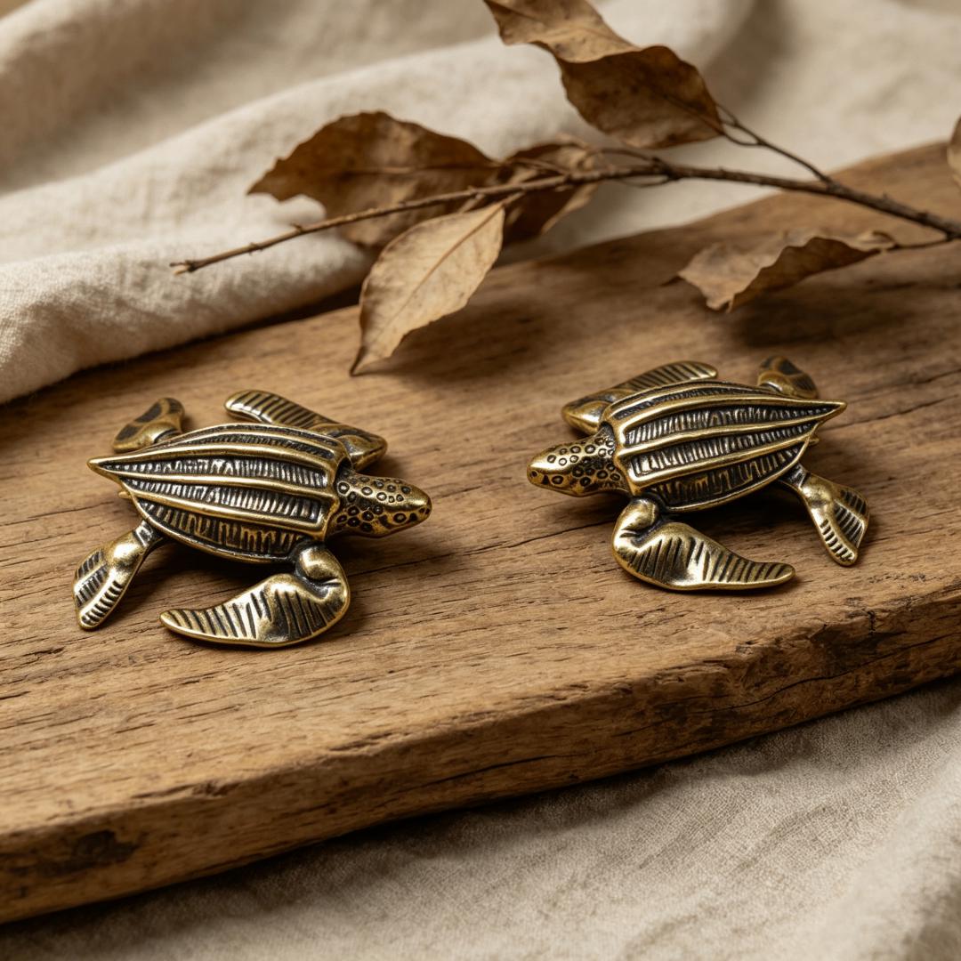 Vintage Brass Sea Turtle Figurine — Brass figurine image 7