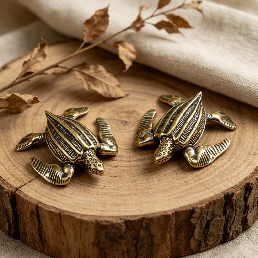 Vintage Brass Sea Turtle Figurine — Brass figurine image 8