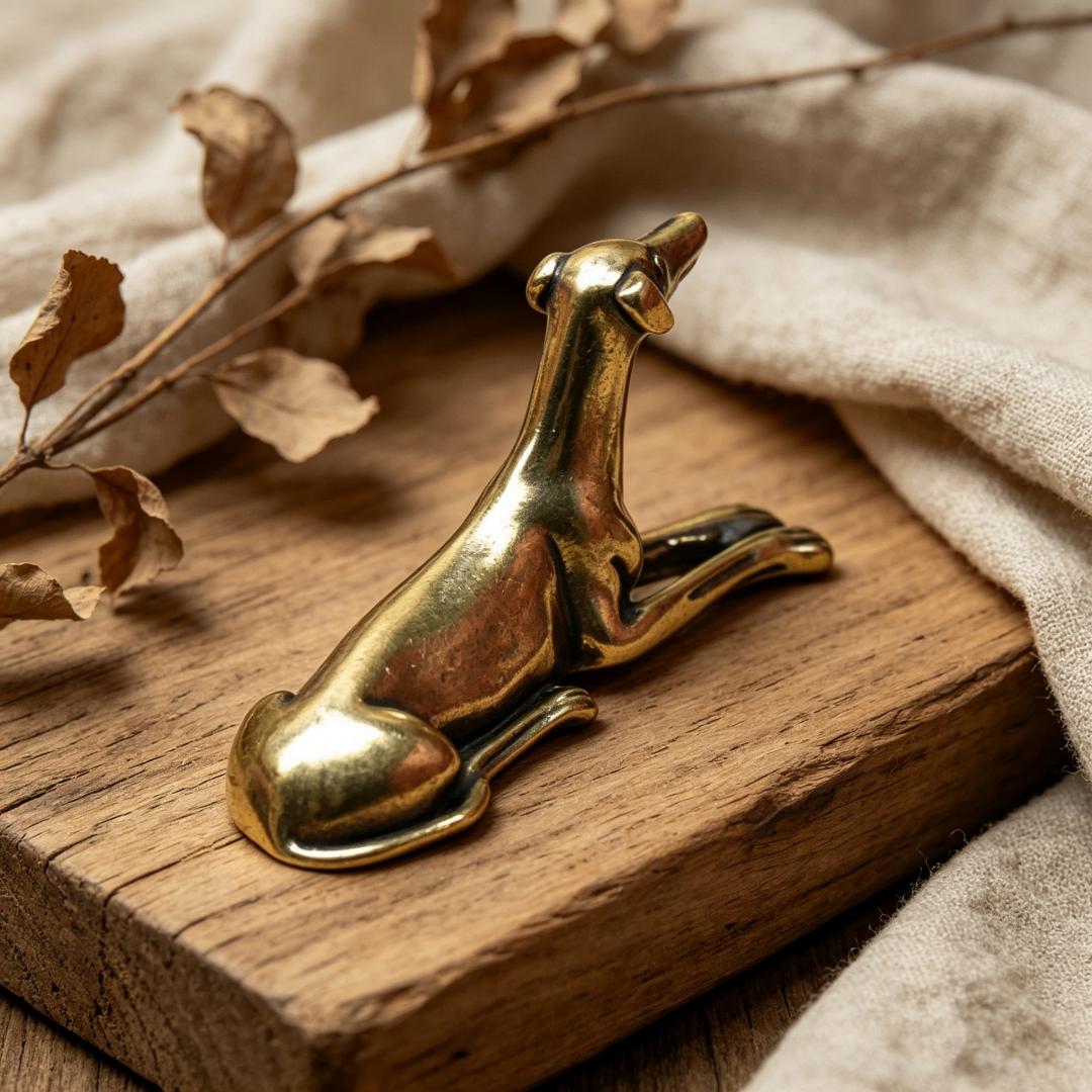 Vintage Brass Greyhound Figurine — Brass figurine image 3