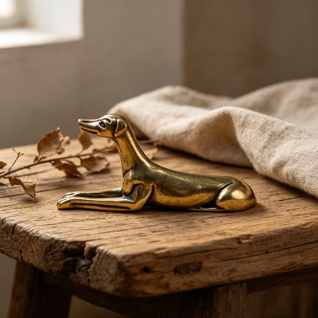 Vintage Brass Greyhound Figurine — Brass figurine image 1