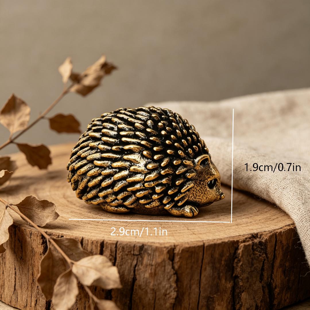 Vintage Brass Hedgehog Figurine Set — Brass figurine image 4