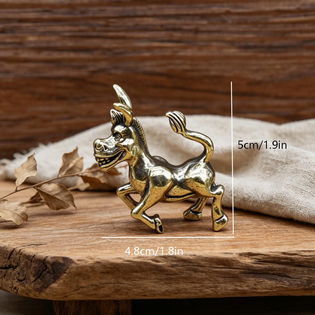 Vintage Brass Donkey & Goat Figurine Set — Brass figurine image 2