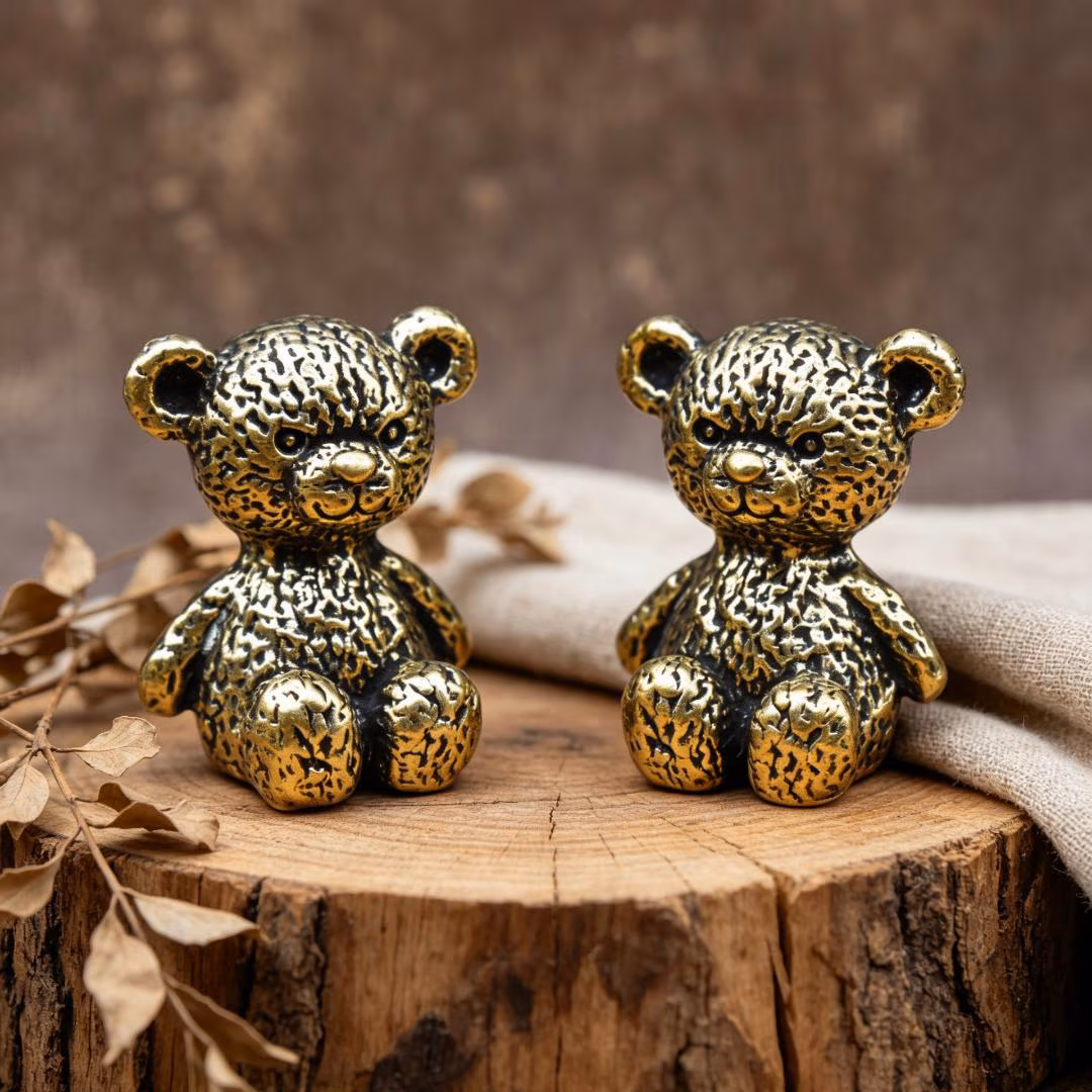 Vintage Brass Teddy Bear Figurine — Brass figurine image 3